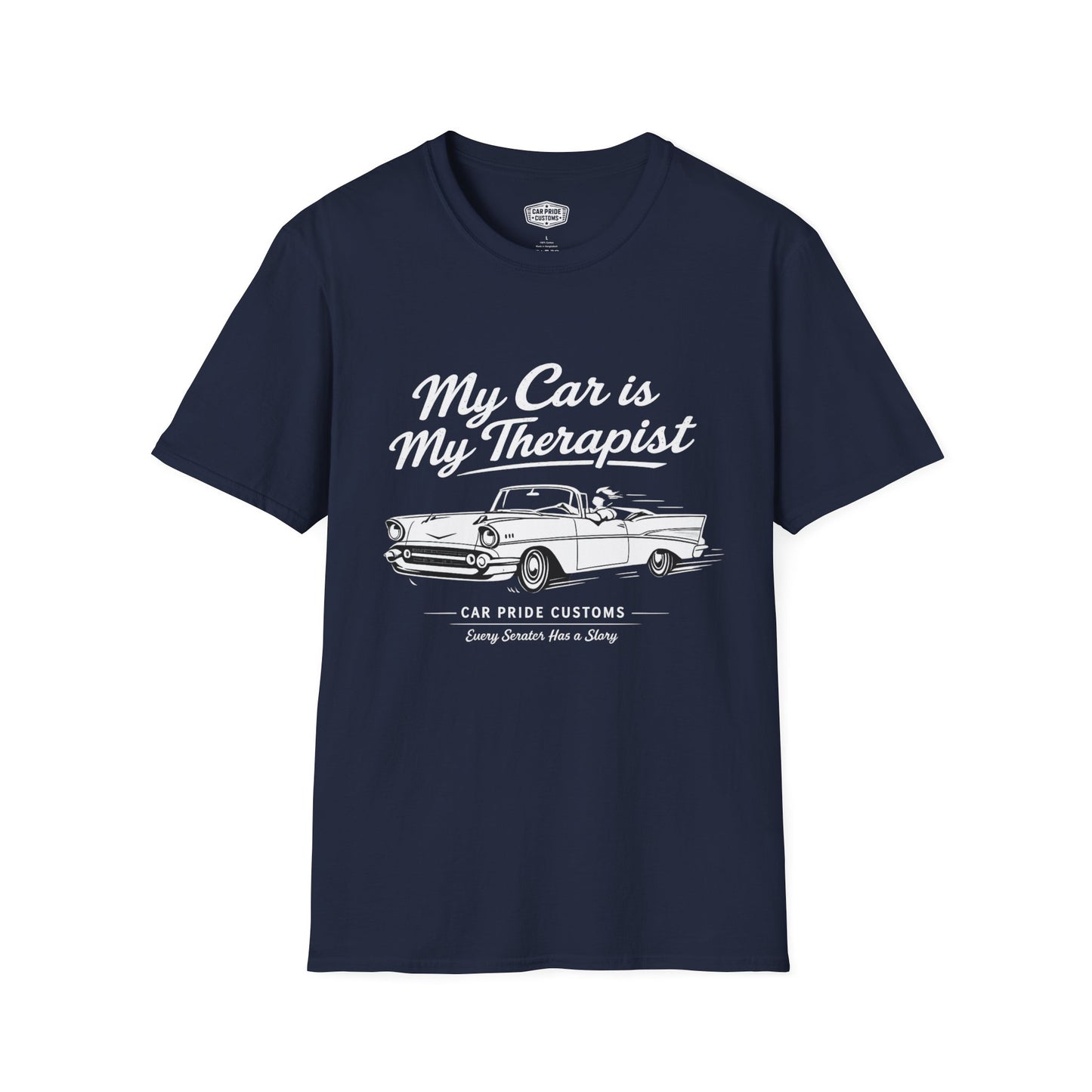 My Car is My Therapist | 1957 Chevy Bel Air T-Shirt | Funny Classic Chevy Graphic Tee | Vintage Chevrolet Shirt