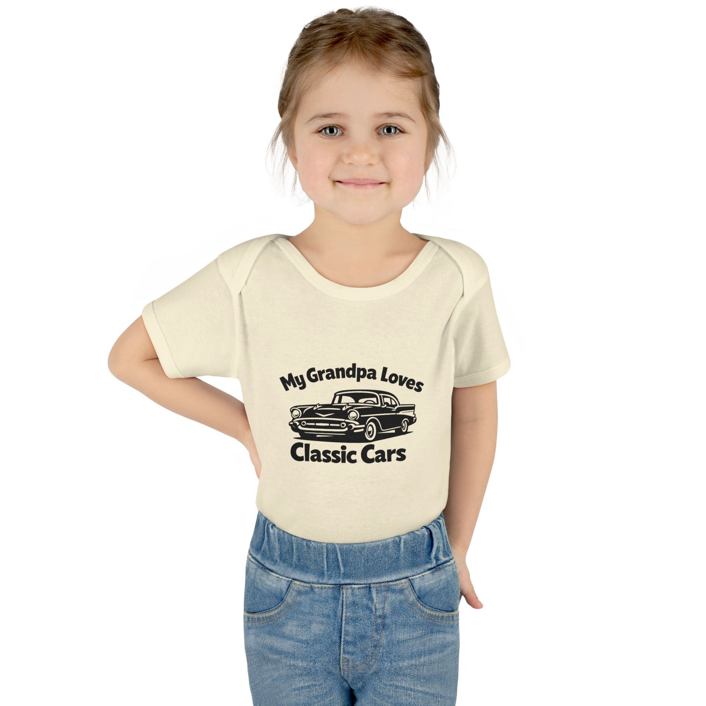 Funny Car Baby Onesie | Classic Car | Grandpa Car Lover Gift | 1957 Chevrolet Bel Air | Grandpa Likes Cars