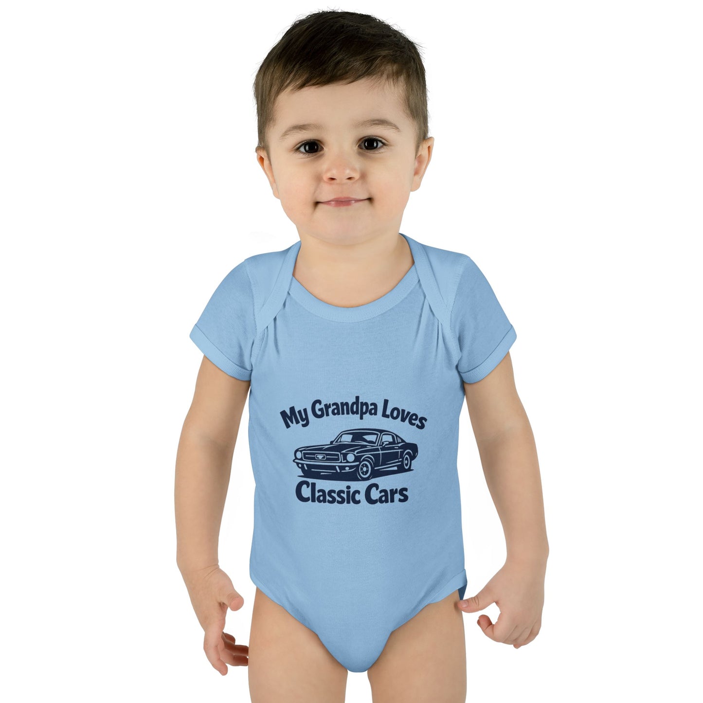 Funny Car Baby Onesie | Classic Car | Grandpa Car Lover Gift | 1968 Ford Mustang | Grandpa Likes Cars
