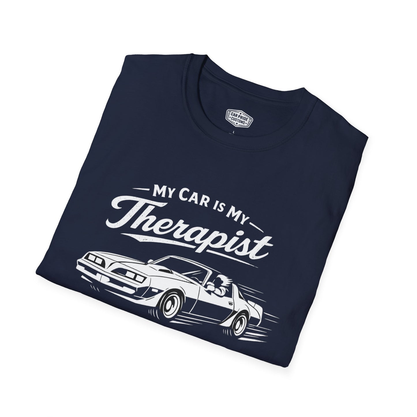 My Car is My Therapist | 1979 Pontiac Trans Am T-Shirt | Funny Firebird Muscle Car Graphic Tee | Retro Pontiac Shirt