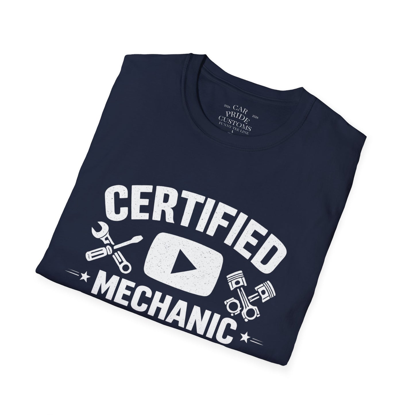 Certified Mechanic Simple | Funny Car Lover T-Shirt | Fathers Day Gift for Dad | YouTube | Car Lover Gift