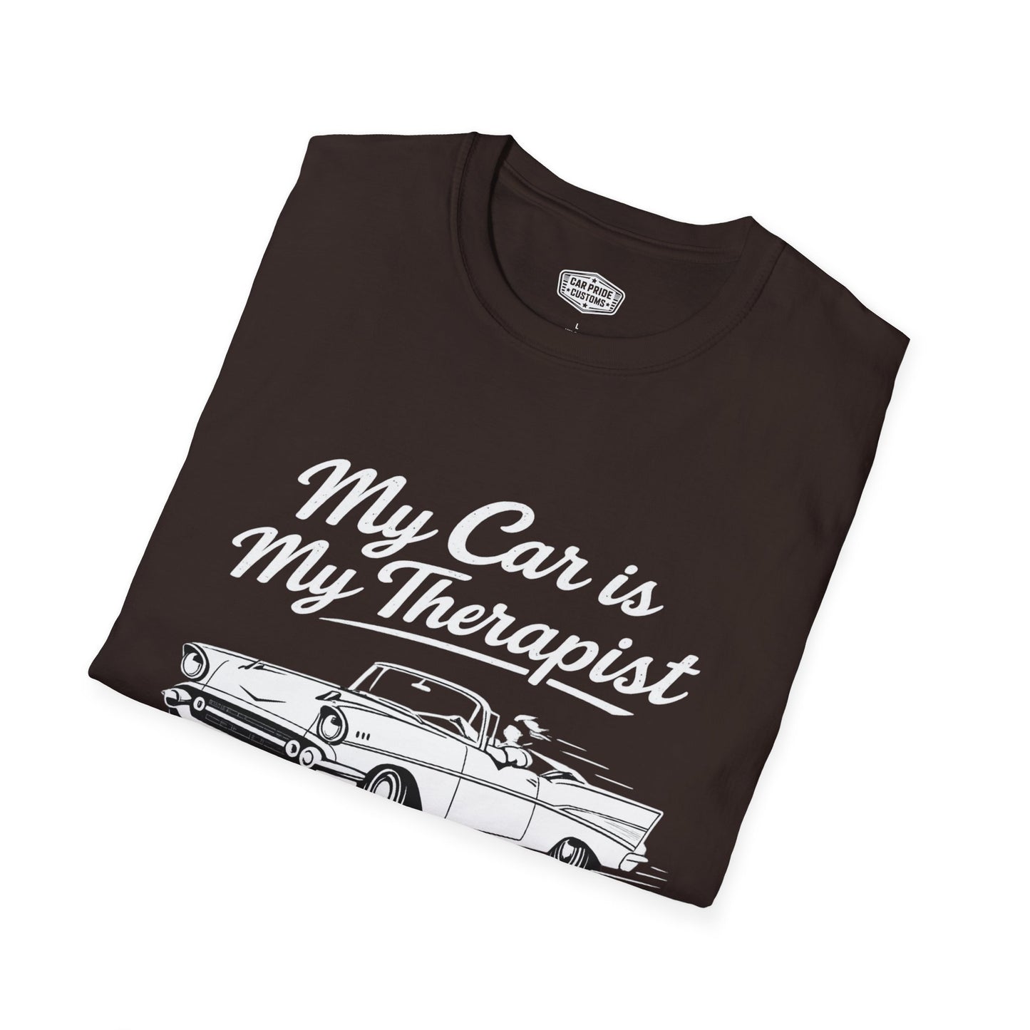 My Car is My Therapist | 1957 Chevy Bel Air T-Shirt | Funny Classic Chevy Graphic Tee | Vintage Chevrolet Shirt