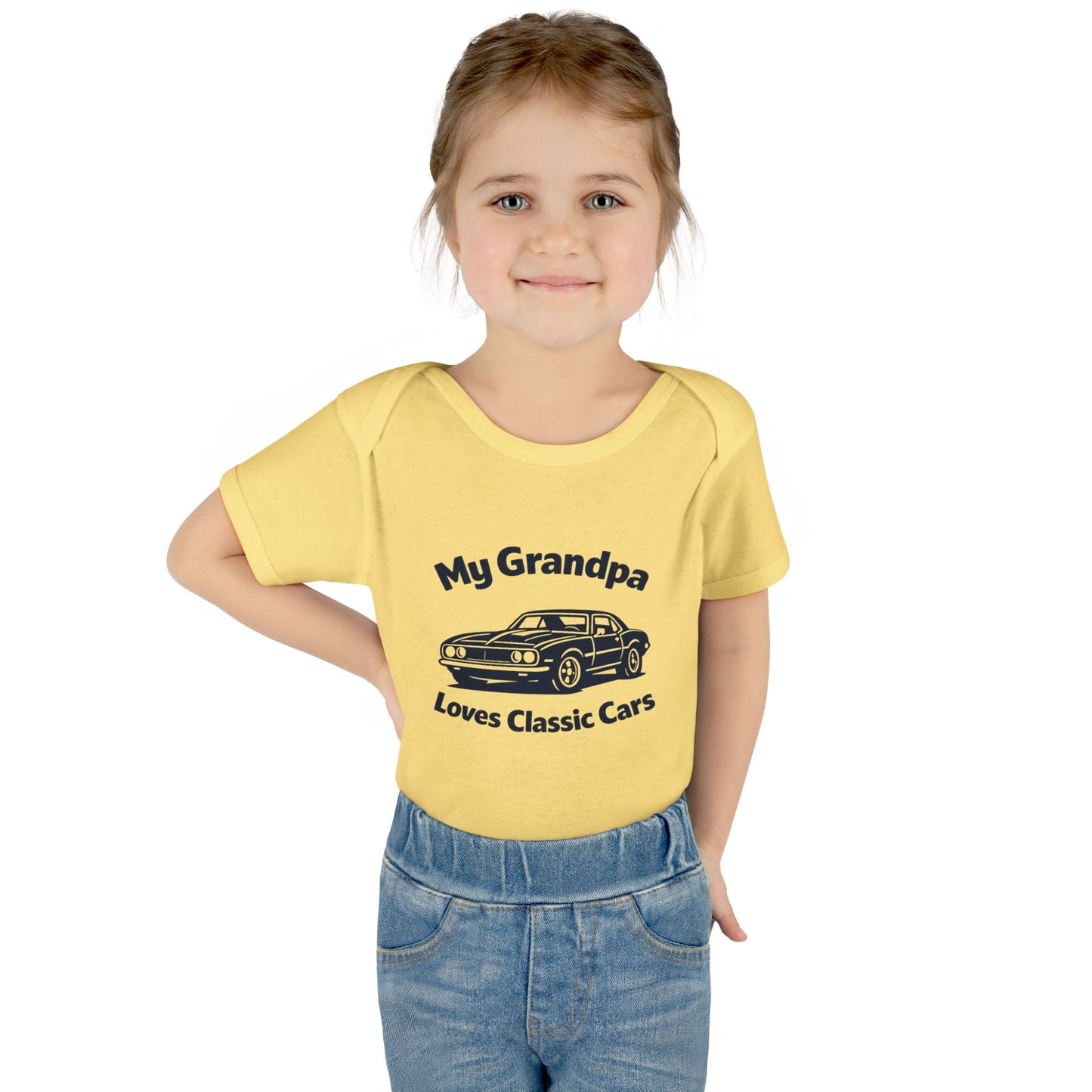 Funny Car Baby Onesie | Classic Car | Grandpa Car Lover Gift | 1968 Chevrolet Camaro | Grandpa Likes Cars
