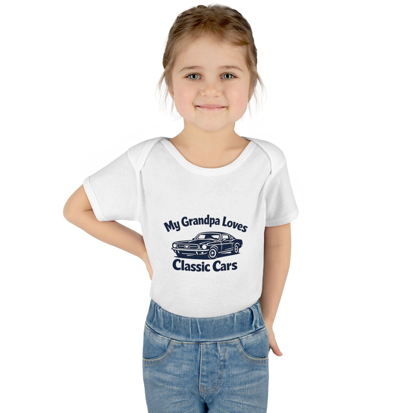 Funny Car Baby Onesie | Classic Car | Grandpa Car Lover Gift | 1968 Ford Mustang | Grandpa Likes Cars