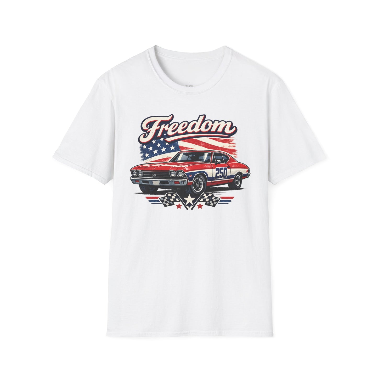 Freedom Chevelle 250 Patriotic American Muscle Car T-Shirt | Fathers Day Gift | Car Enthusiast Tee