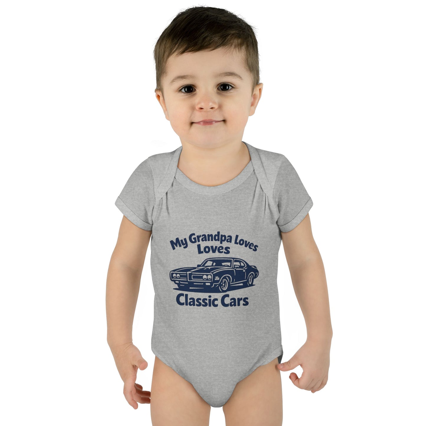 Funny Car Baby Onesie | Classic Car | Grandpa Car Lover Gift | 1968 Pontiac GTO | Grandpa Likes Cars