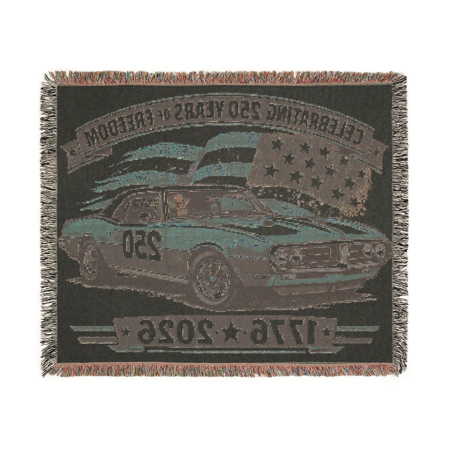 Classic Firebird Woven Throw Americana Patriotic Blanket | Automotive Home Decor | Collector Gift | Fathers Day Gift | Car Lover Gift