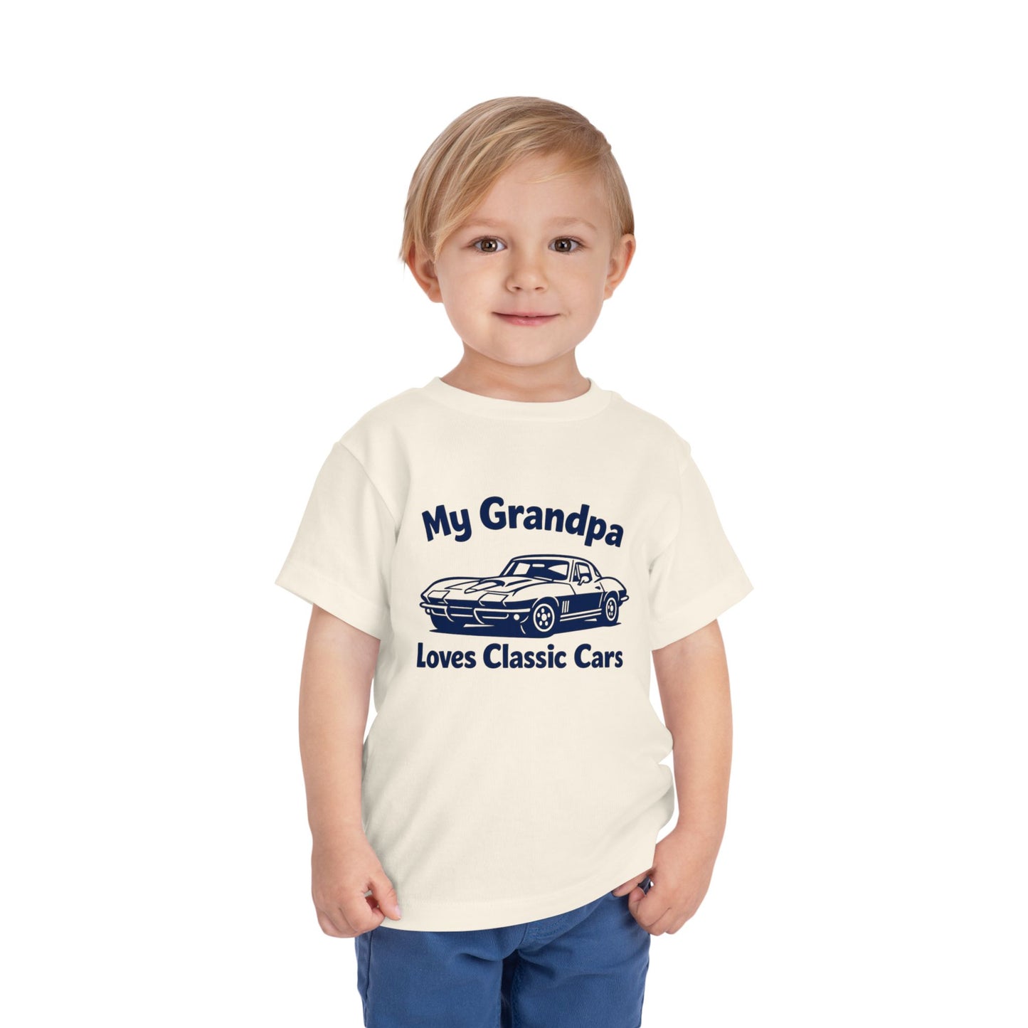 Funny Car T-Shirt | Classic Car Toddler T-Shirt| Grandpa Car Lover Gift | 1967 Chevrolet Corvette | Grandpa Likes Cars