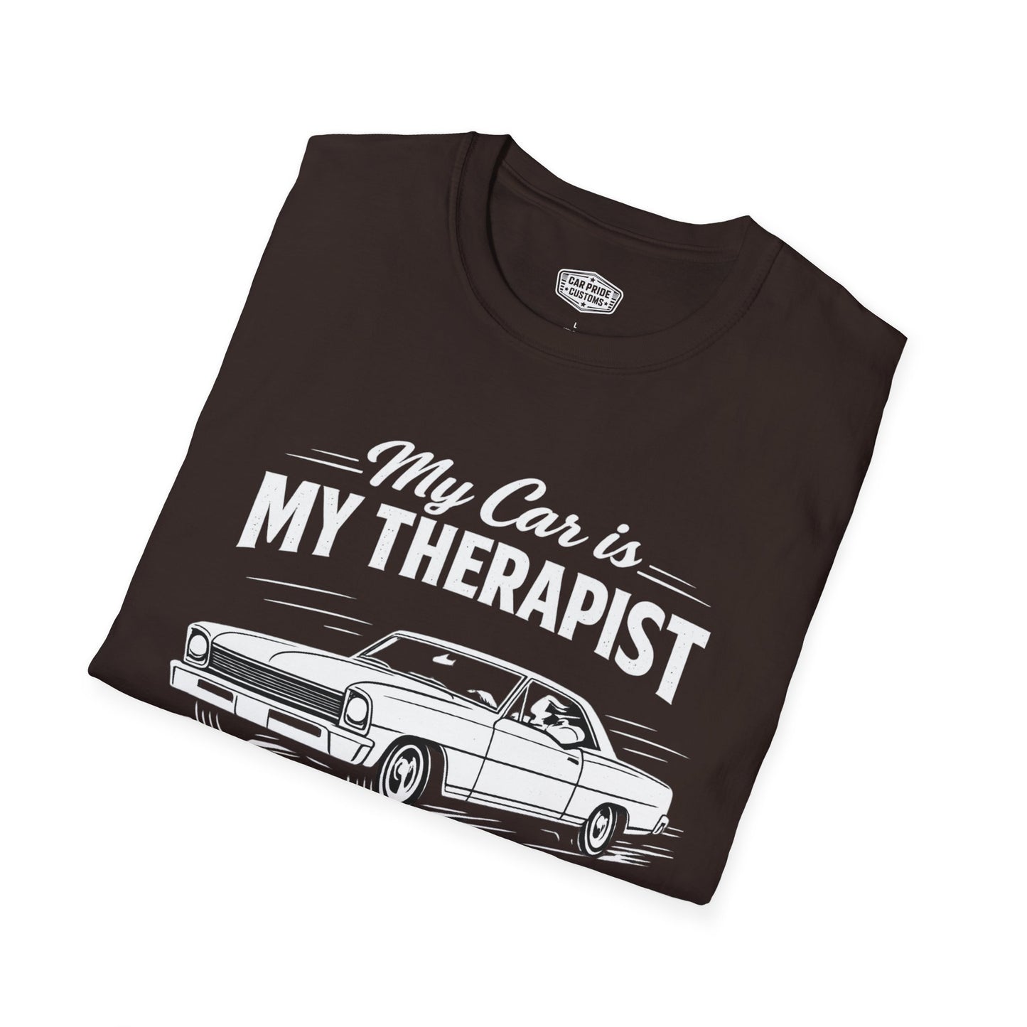 My Car is My Therapist | 1966 Chevy Nova T-Shirt | Funny Classic Muscle | Car Graphic Tee | Chevrolet Shirt