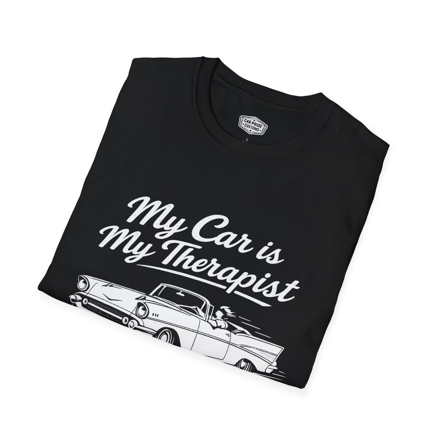 My Car is My Therapist | 1957 Chevy Bel Air T-Shirt | Funny Classic Chevy Graphic Tee | Vintage Chevrolet Shirt