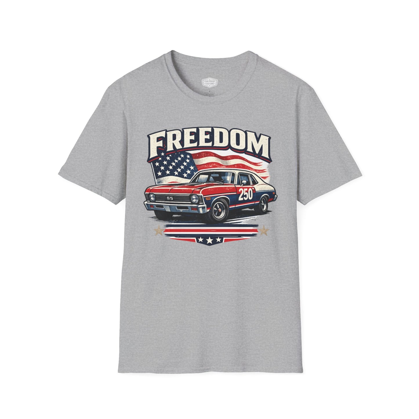 Freedom Nova 250 Patriotic American Muscle Car T-Shirt | Fathers Day Gift | Car Enthusiast Tee