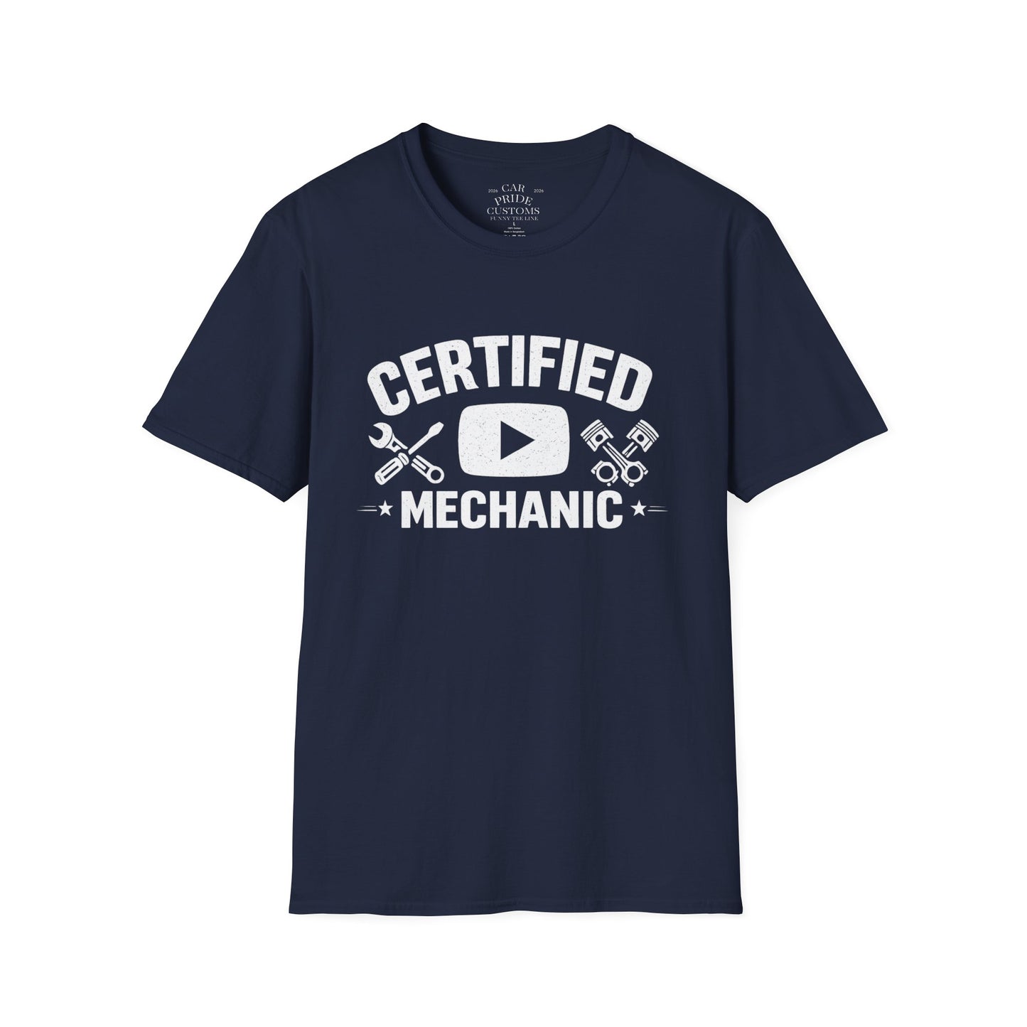 Certified Mechanic Simple | Funny Car Lover T-Shirt | Fathers Day Gift for Dad | YouTube | Car Lover Gift