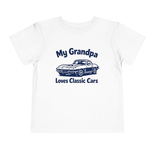 Funny Car T-Shirt | Classic Car Toddler T-Shirt| Grandpa Car Lover Gift | 1967 Chevrolet Corvette | Grandpa Likes Cars