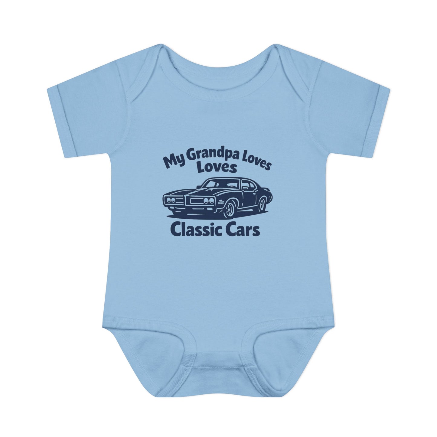 Funny Car Baby Onesie | Classic Car | Grandpa Car Lover Gift | 1968 Pontiac GTO | Grandpa Likes Cars