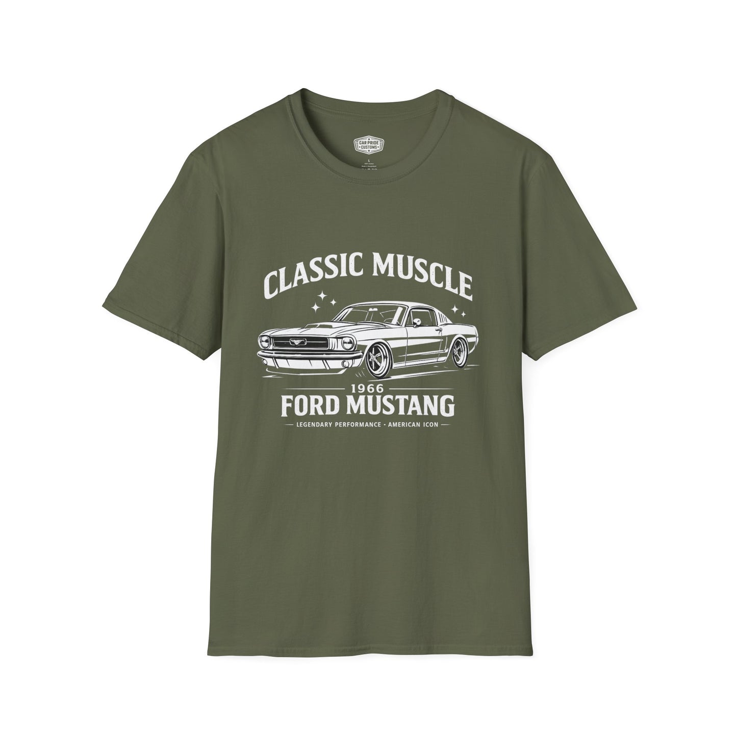 Classic Muscle | 1966 Ford Mustang T-Shirt | Legendary Performance Pony Car Graphic Tee | Ford Mustang Shirt