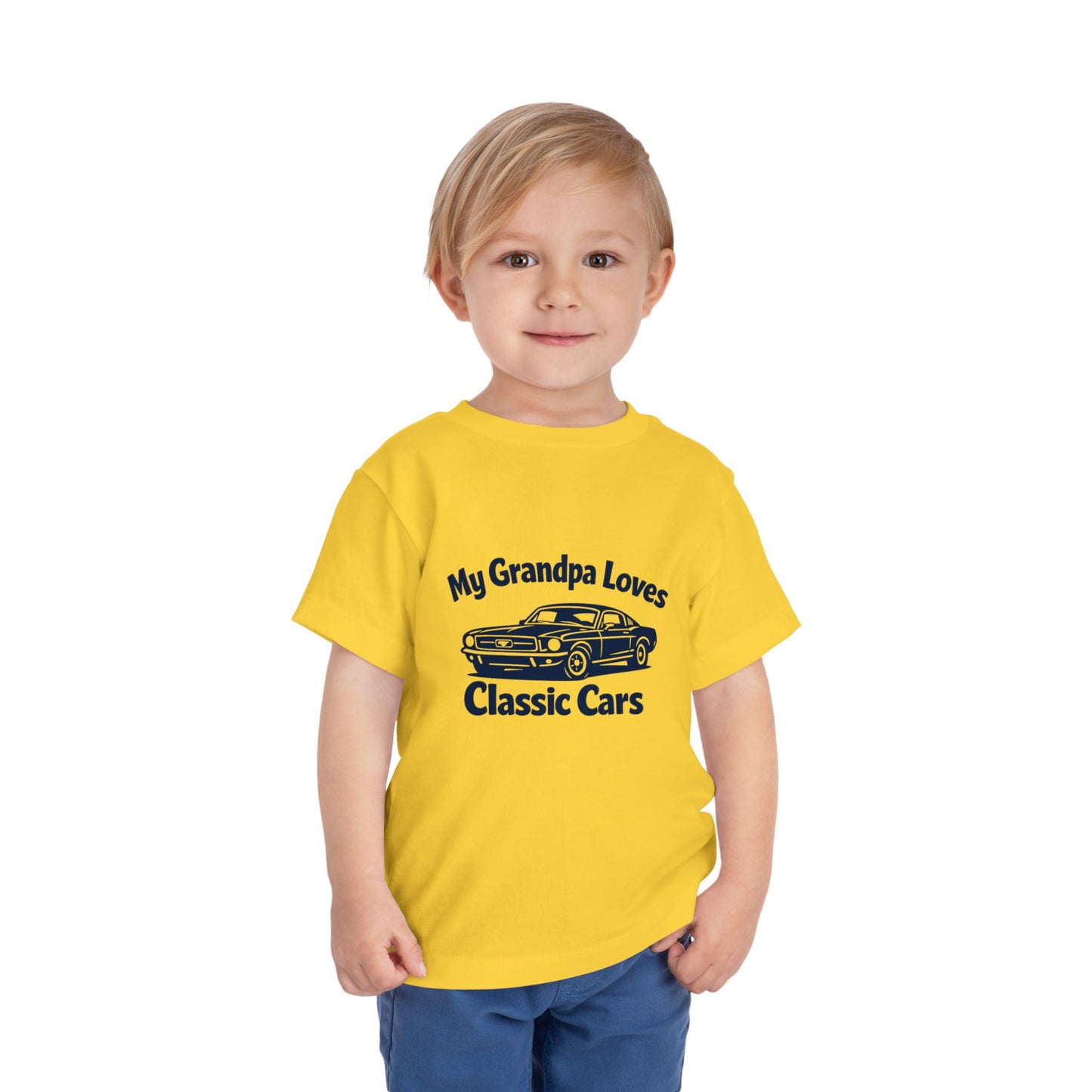 Funny Car T-Shirt | Classic Car Toddler T-Shirt| Grandpa Car Lover Gift | 1968 Ford Mustang | Grandpa Likes Cars