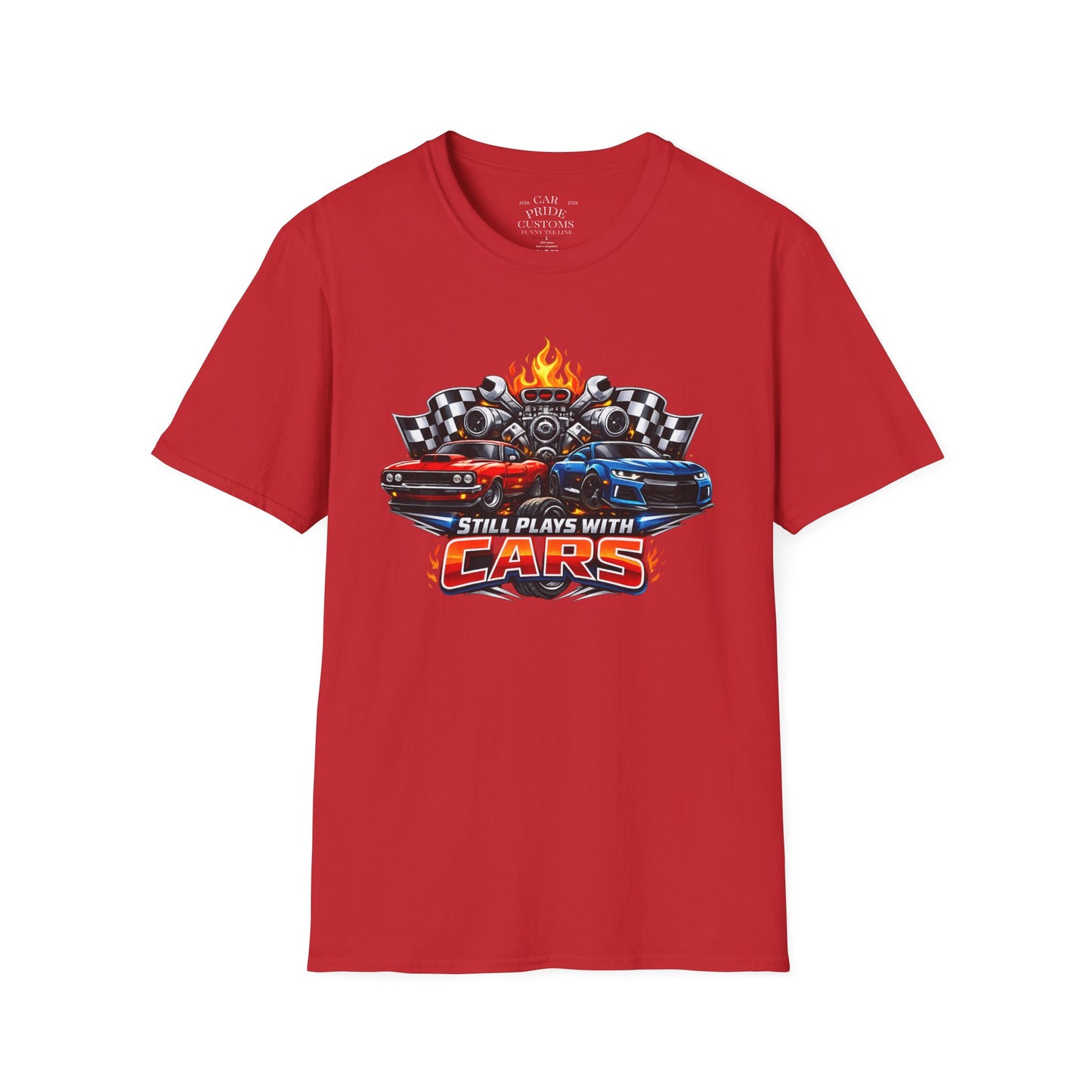 Still Plays with Cars | Funny T-Shirt | Fathers Day Gift for Dad | Muscle Car Shirt | Car Lover Gift