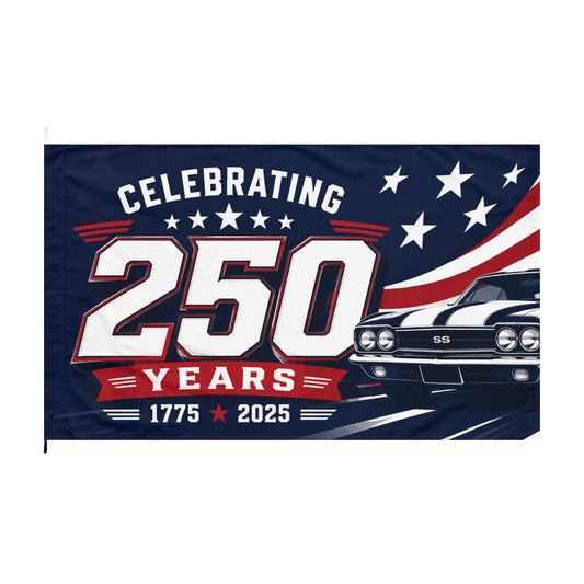 Celebrating 250 Years Chevrolet Chevelle Flag | Chevelle Banner | Car Garage Decor| 60"x36"