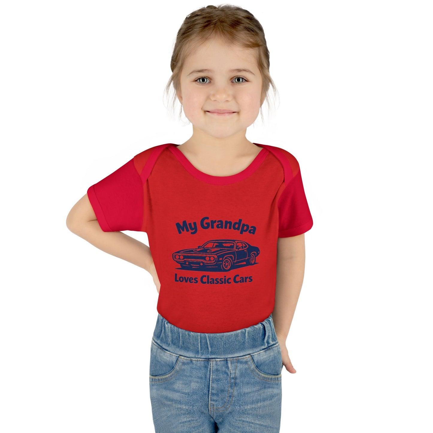 Funny Car Baby Onesie | Classic Car | Grandpa Car Lover Gift | 1971 Plymouth Road Runner | Grandpa Likes Cars