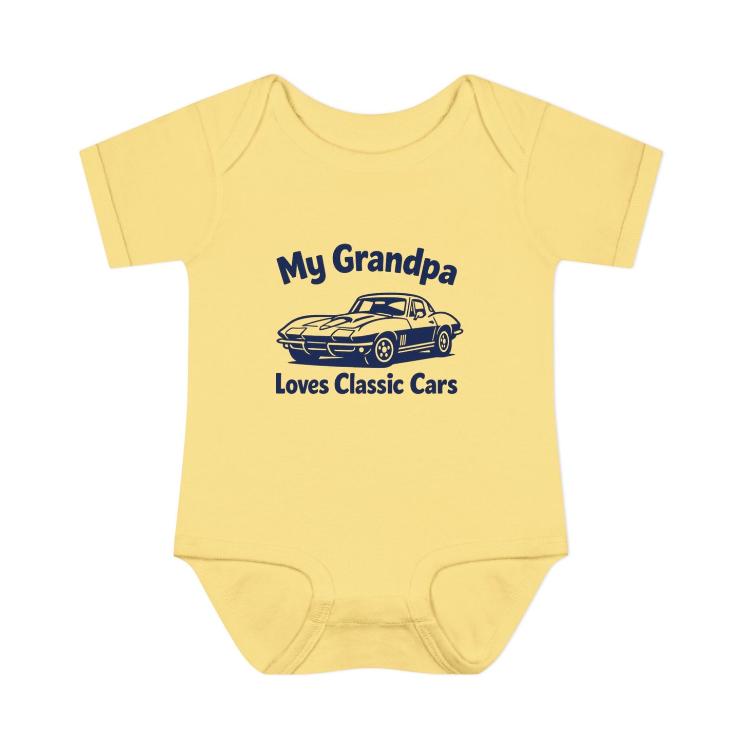 Funny Car Baby Onesie | Classic Car | Grandpa Car Lover Gift | 1967 Chevrolet Corvette | Grandpa Likes Cars