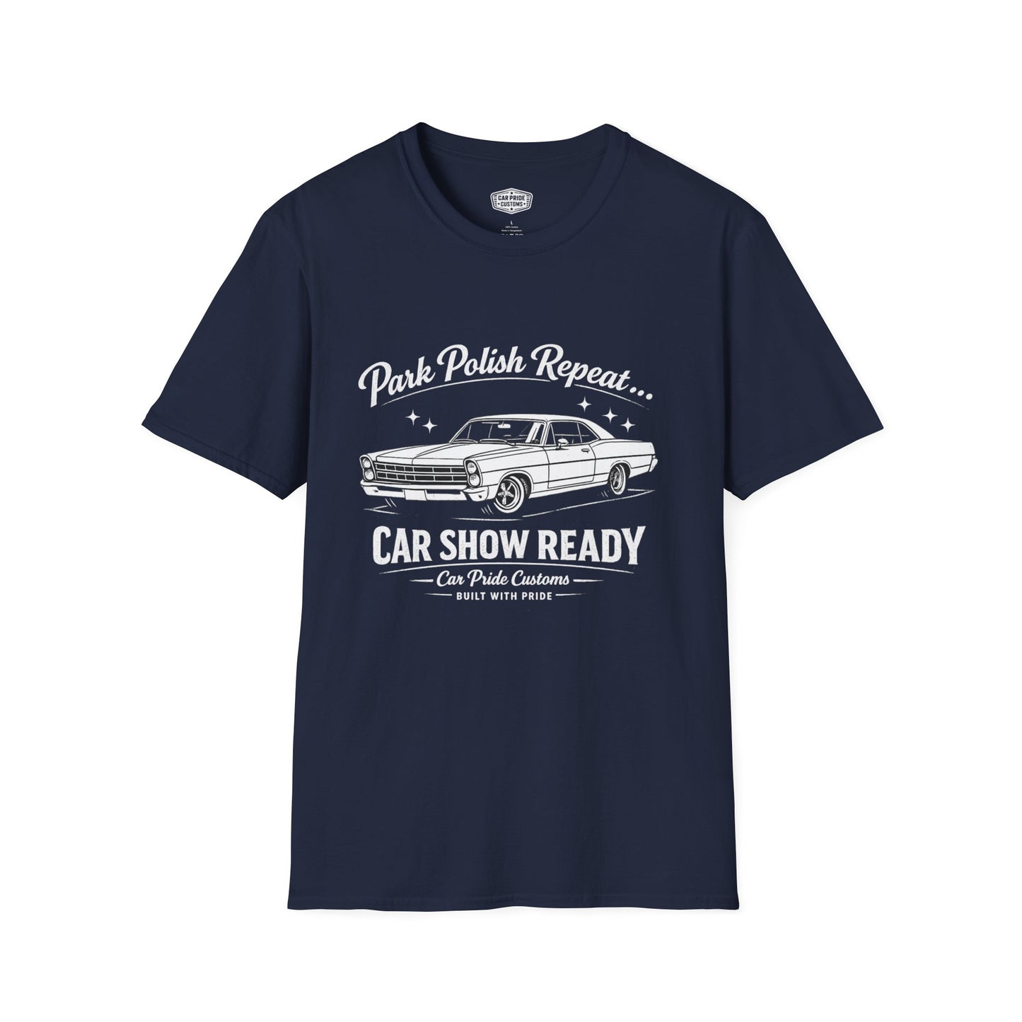 Park Polish Repeat | 1967 Ford Galaxie 500 T-Shirt | Funny Full-Size Ford Car Show Graphic Tee | Galaxie Shirt