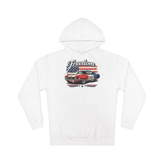 Freedom Freedom Mustang 250 Patriotic American Muscle Car Hoodie| Fathers Day Gift | Car Enthusiast Hoodie