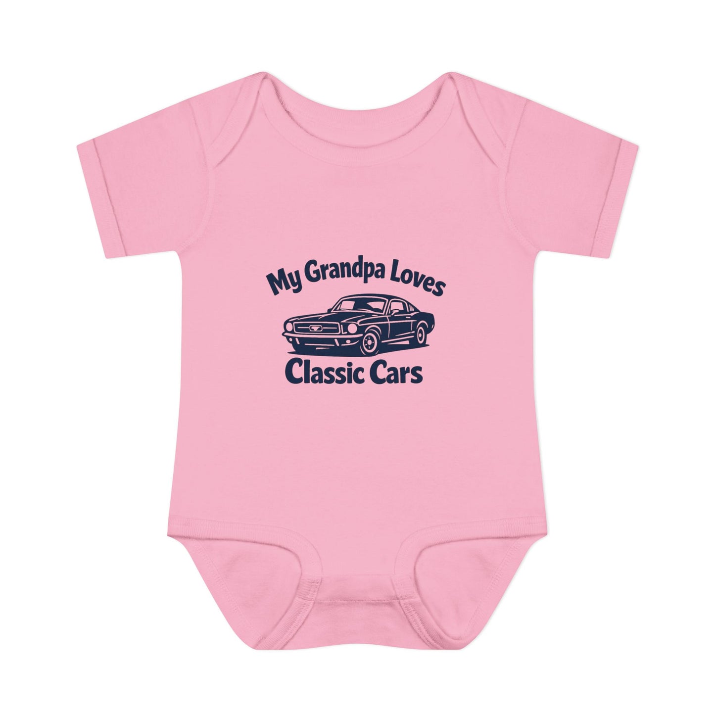 Funny Car Baby Onesie | Classic Car | Grandpa Car Lover Gift | 1968 Ford Mustang | Grandpa Likes Cars
