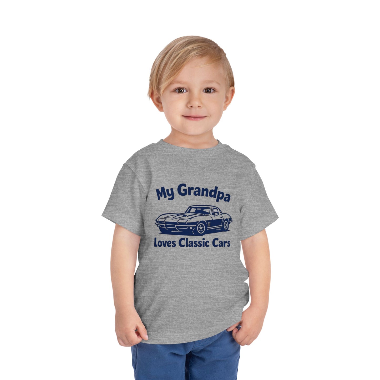 Funny Car T-Shirt | Classic Car Toddler T-Shirt| Grandpa Car Lover Gift | 1967 Chevrolet Corvette | Grandpa Likes Cars