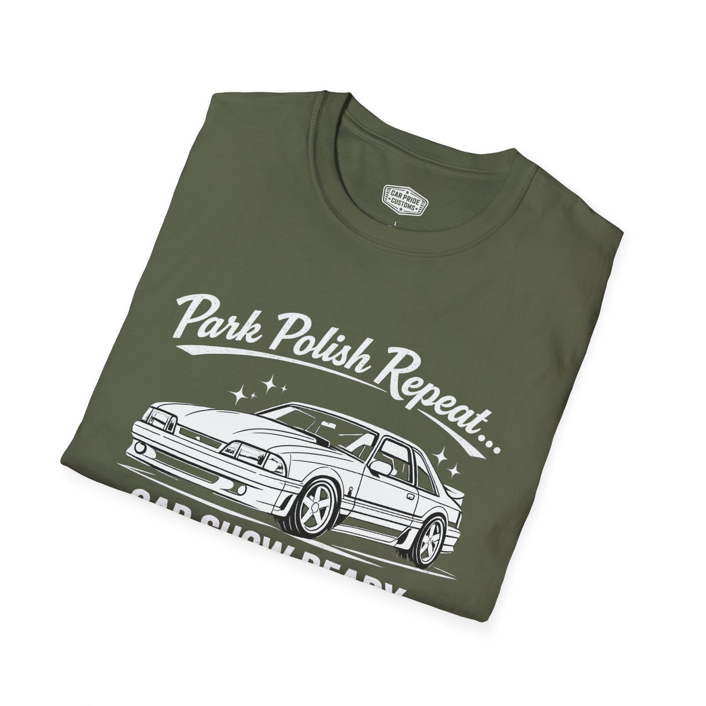 Park Polish Repeat | 1993 Ford Mustang SVT Cobra T-Shirt | Funny Fox Body Car Show Graphic Tee | Mustang Shirt