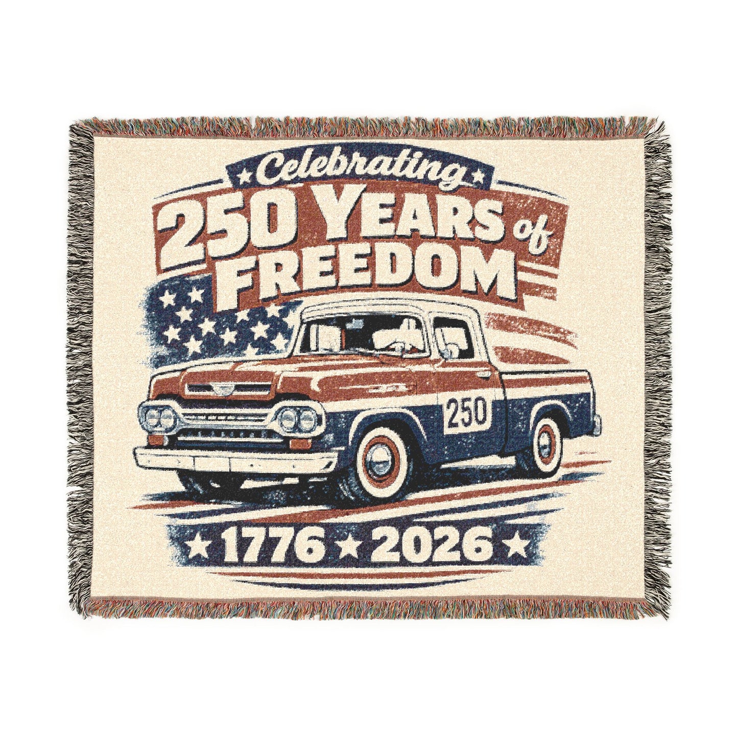 Ford F100 Pickup Woven Throw Americana Patriotic Blanket | Automotive Home Decor | Collector Gift | Fathers Day Gift | Car Lover Gift