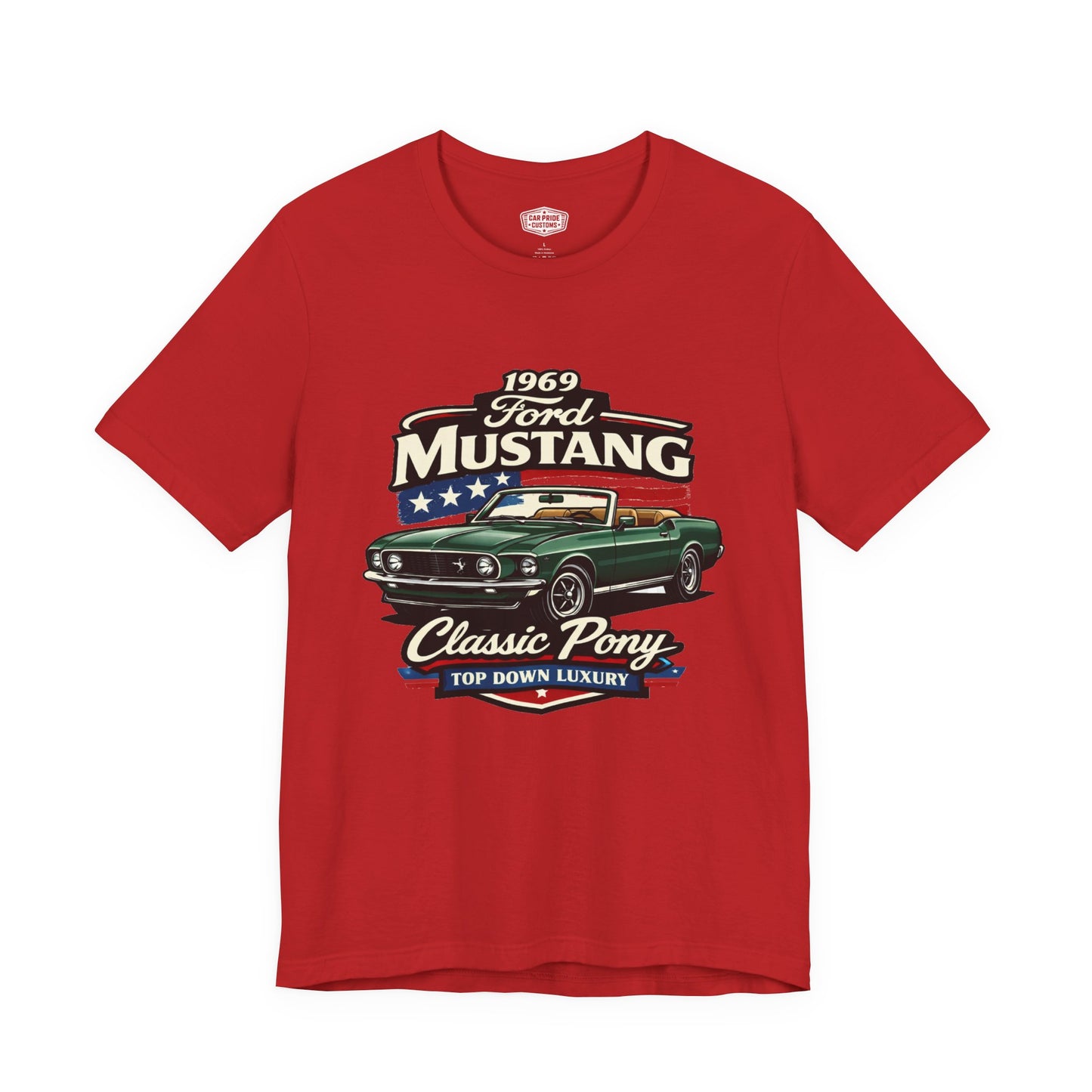 1969 Ford Mustang Convertible Green Pride - Premium Tee