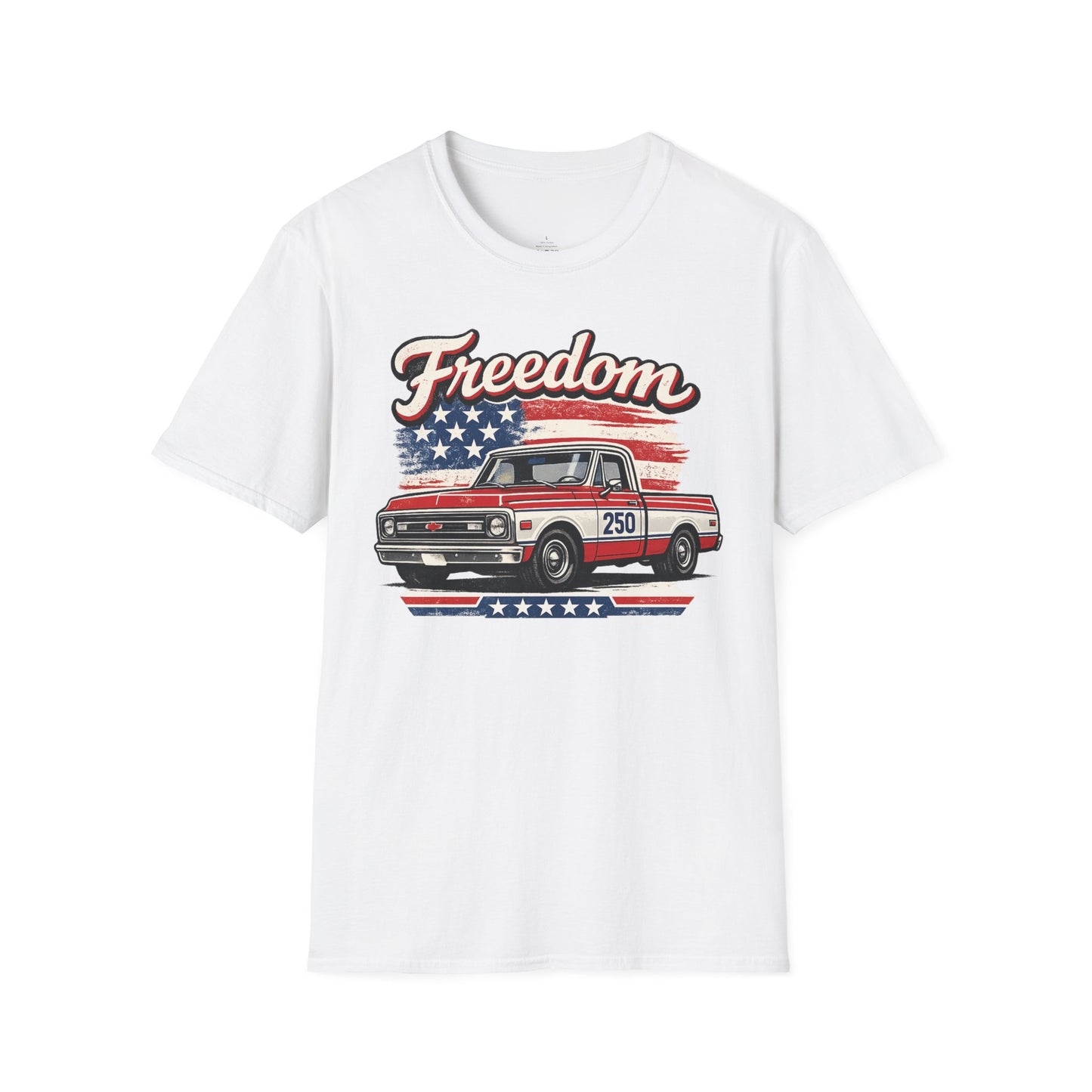 Freedom Chevy C10 Pickup 250 Patriotic American Muscle Car T-Shirt | Fathers Day Gift | Car Enthusiast Tee