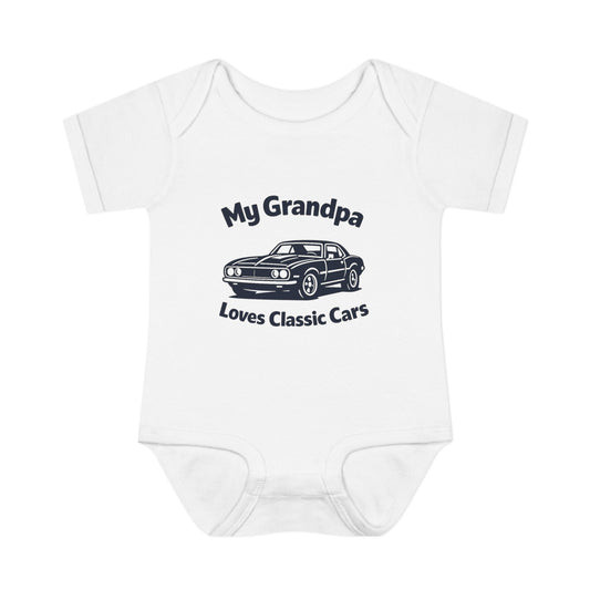Funny Car Baby Onesie | Classic Car | Grandpa Car Lover Gift | 1968 Chevrolet Camaro | Grandpa Likes Cars