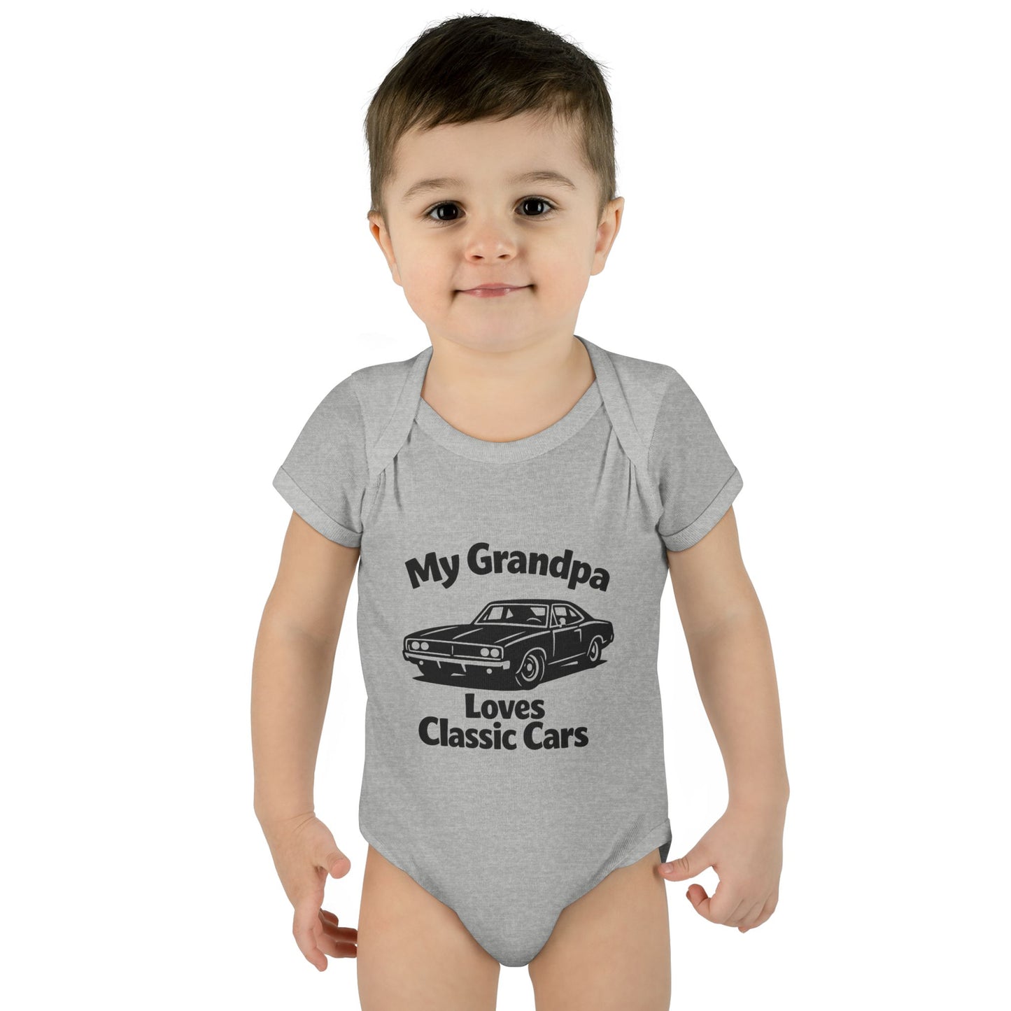 Funny Car Baby Onesie | Classic Car | Grandpa Car Lover Gift | 1968 Dodge Charger | Grandpa Likes Cars