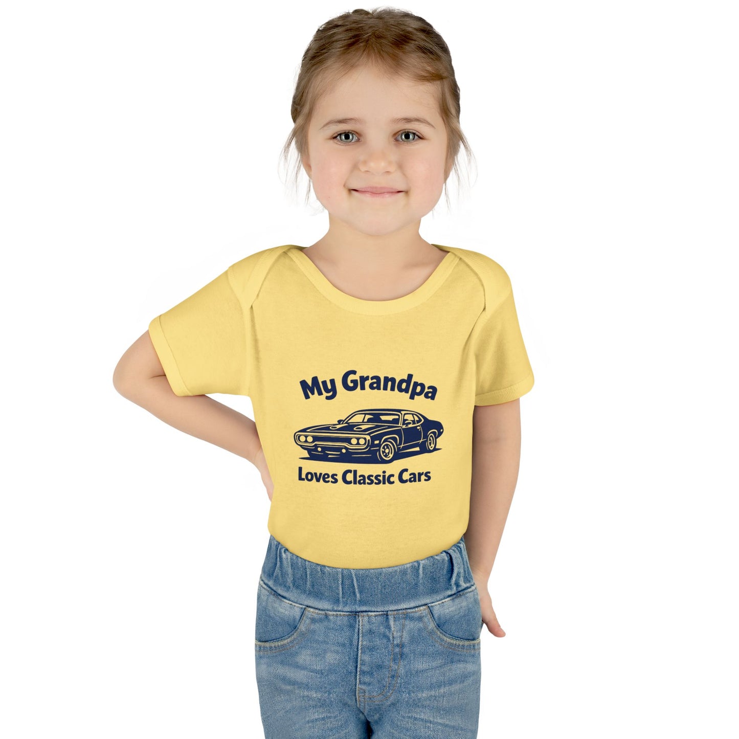Funny Car Baby Onesie | Classic Car | Grandpa Car Lover Gift | 1971 Plymouth Road Runner | Grandpa Likes Cars