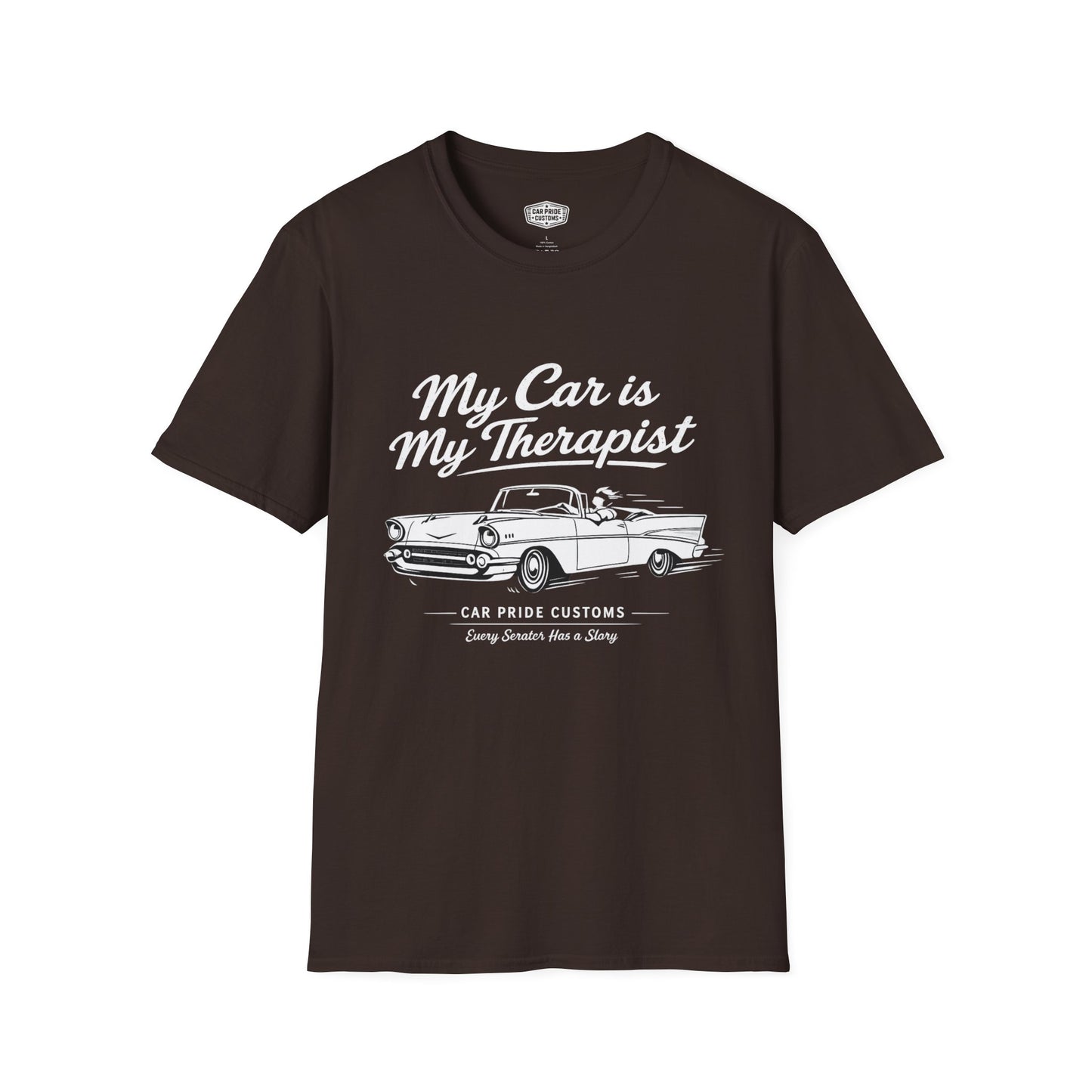 My Car is My Therapist | 1957 Chevy Bel Air T-Shirt | Funny Classic Chevy Graphic Tee | Vintage Chevrolet Shirt