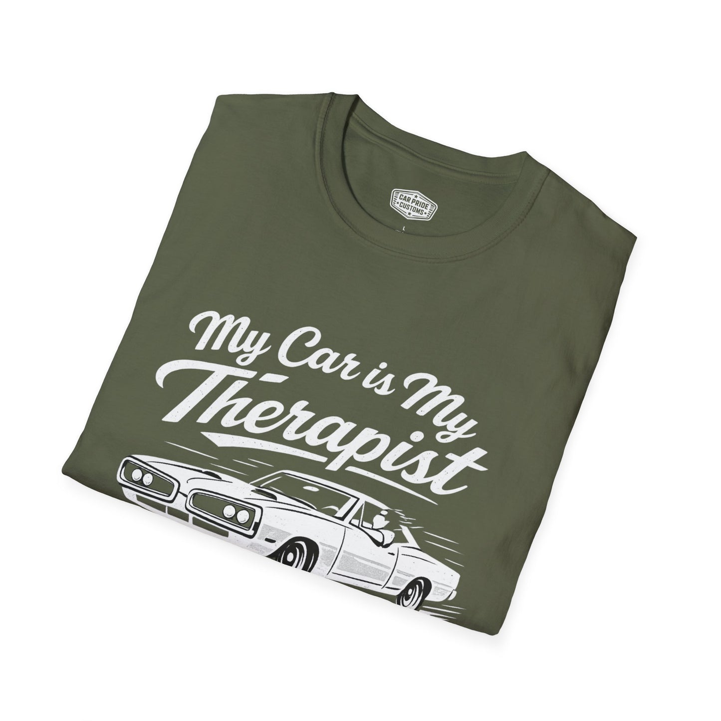 My Car is My Therapist | 1970 Dodge Super Bee T-Shirt | Funny Mopar Muscle Car Graphic Tee | Classic Dodge Shirt