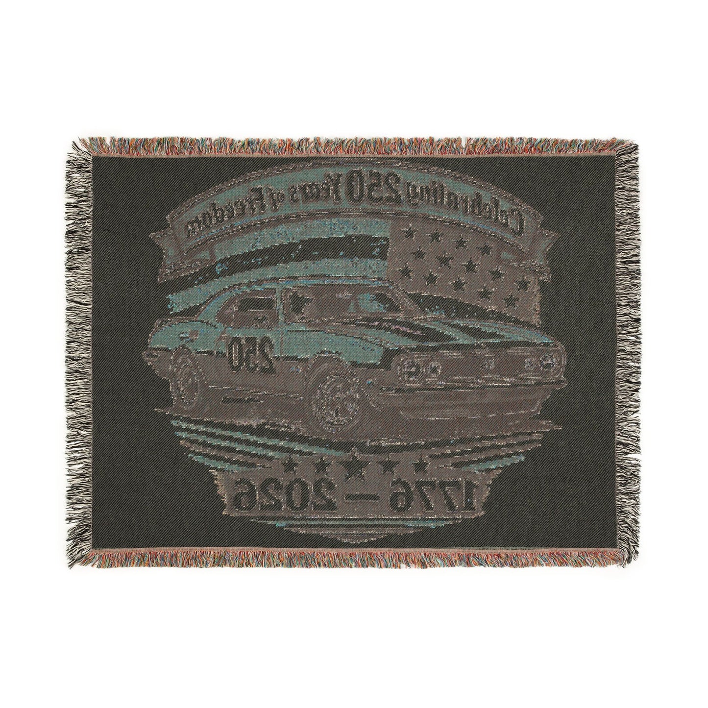 Classic Camaro Woven Throw Americana Patriotic Blanket | Automotive Home Decor | Collector Gift | Fathers Day Gift | Car Lover Gift