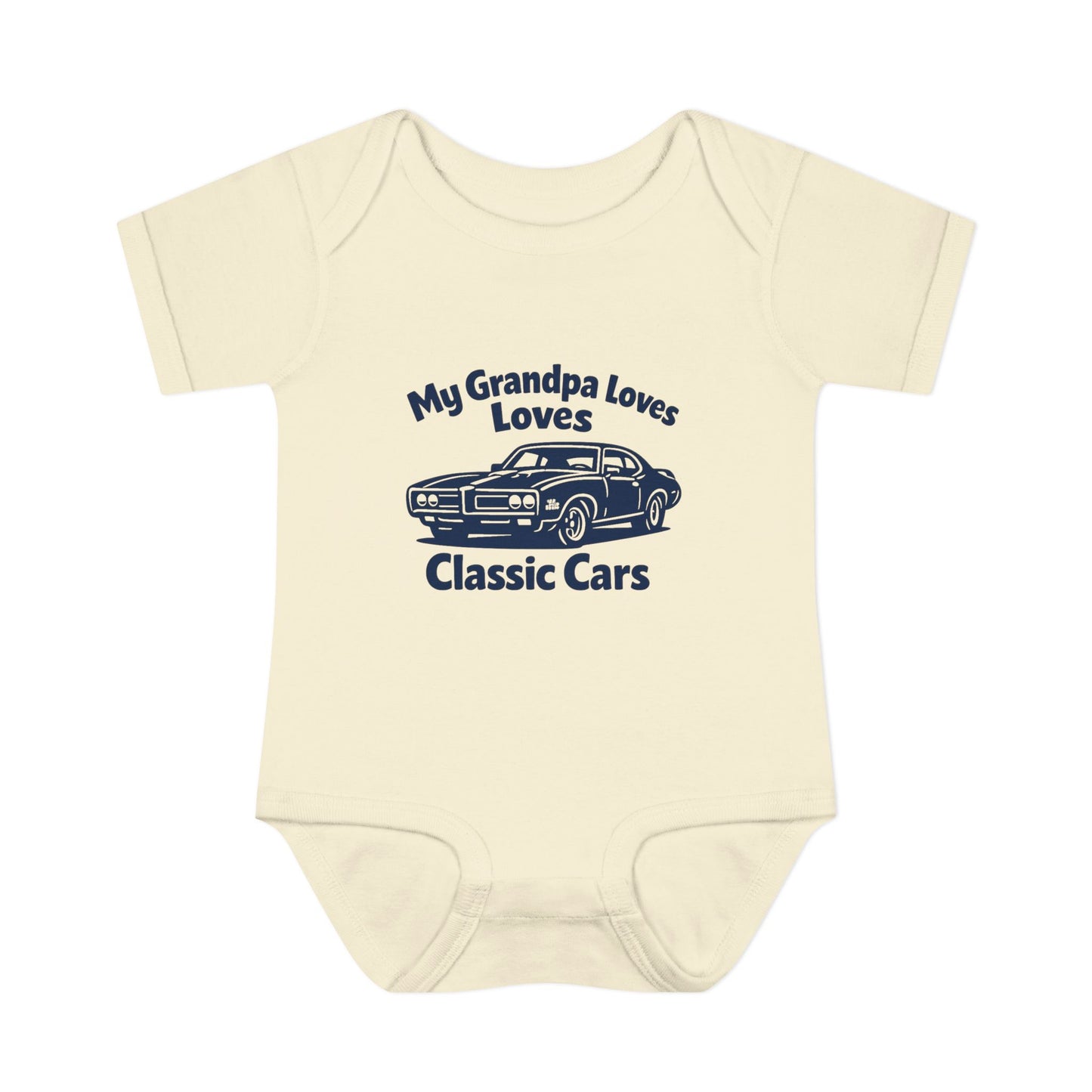 Funny Car Baby Onesie | Classic Car | Grandpa Car Lover Gift | 1968 Pontiac GTO | Grandpa Likes Cars