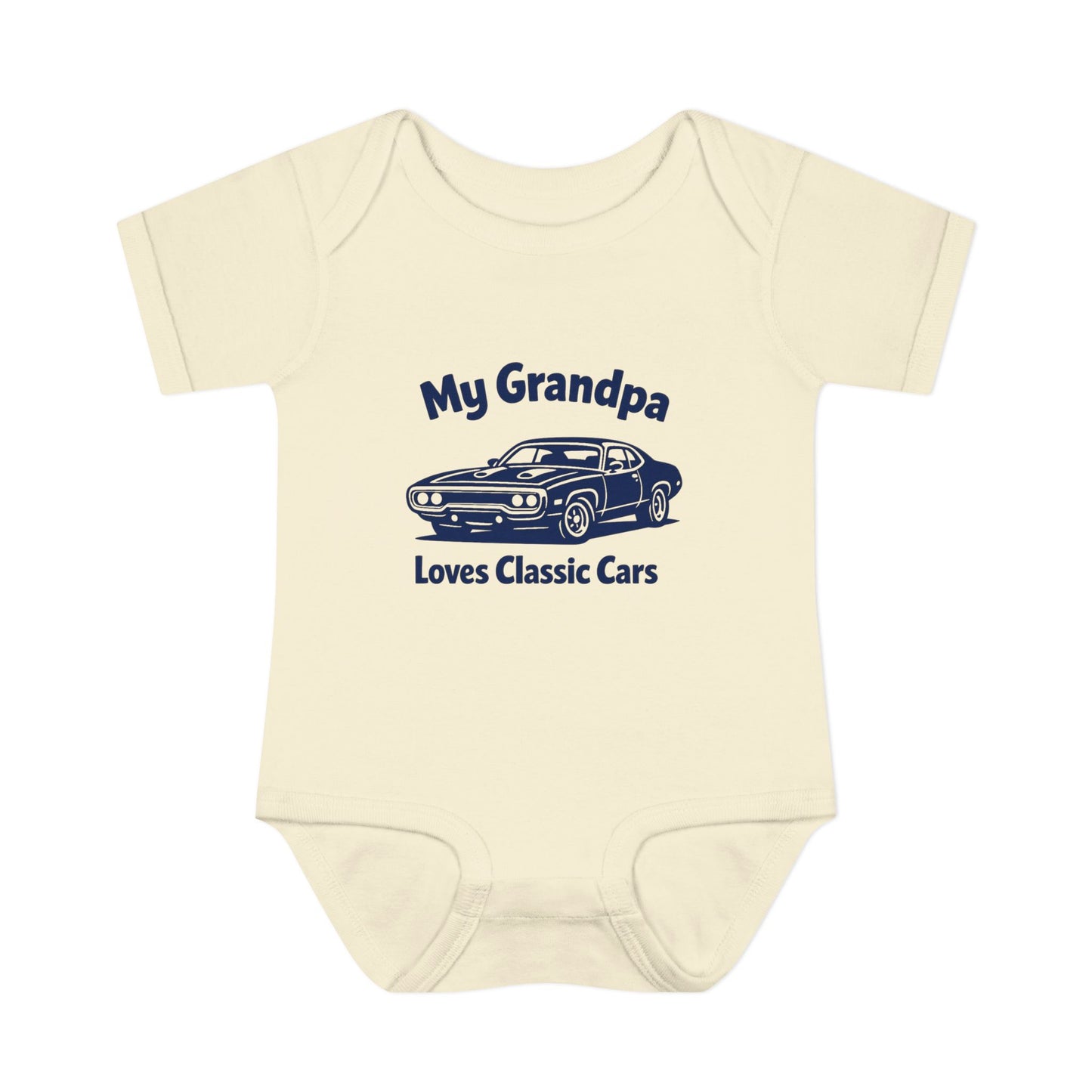 Funny Car Baby Onesie | Classic Car | Grandpa Car Lover Gift | 1971 Plymouth Road Runner | Grandpa Likes Cars
