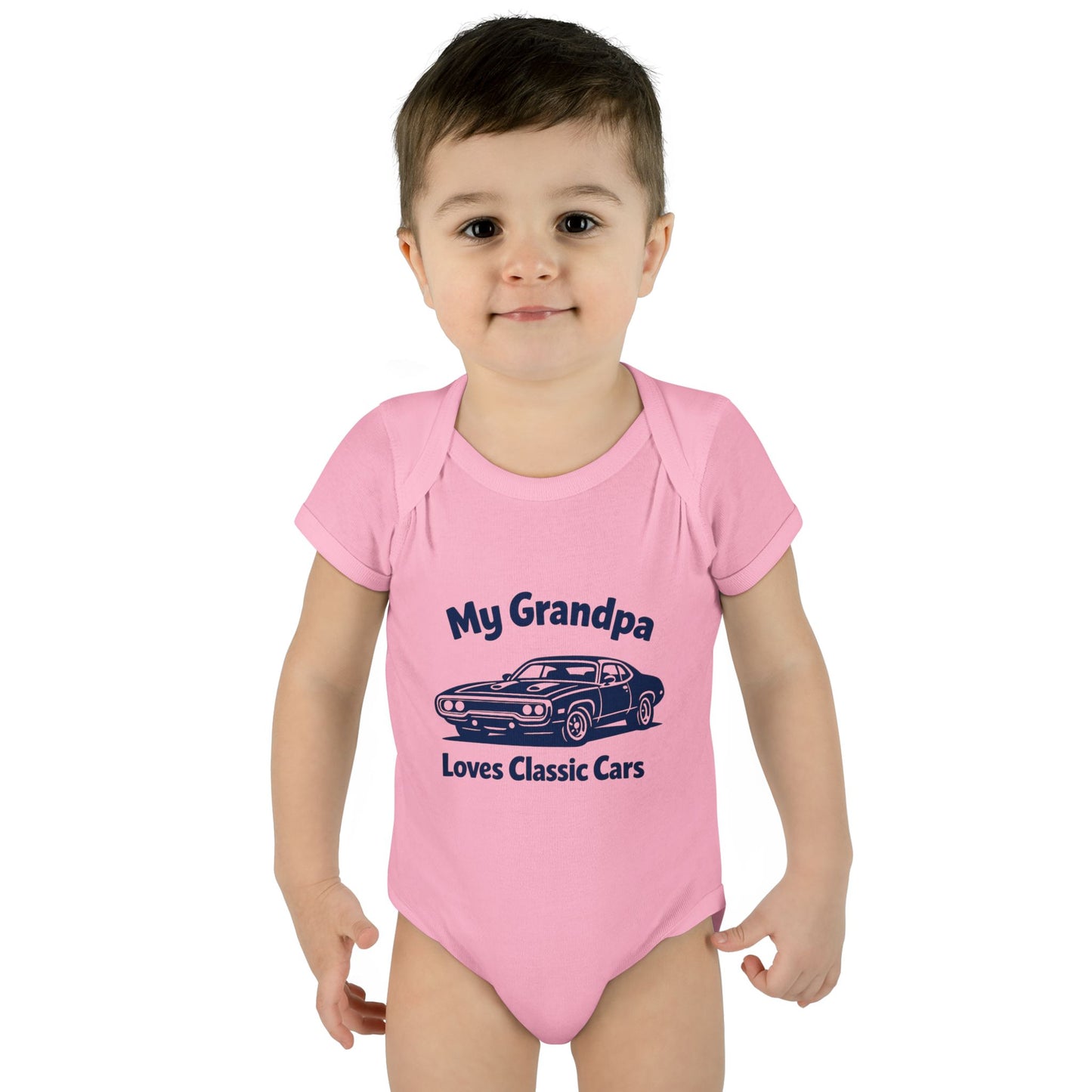 Funny Car Baby Onesie | Classic Car | Grandpa Car Lover Gift | 1971 Plymouth Road Runner | Grandpa Likes Cars