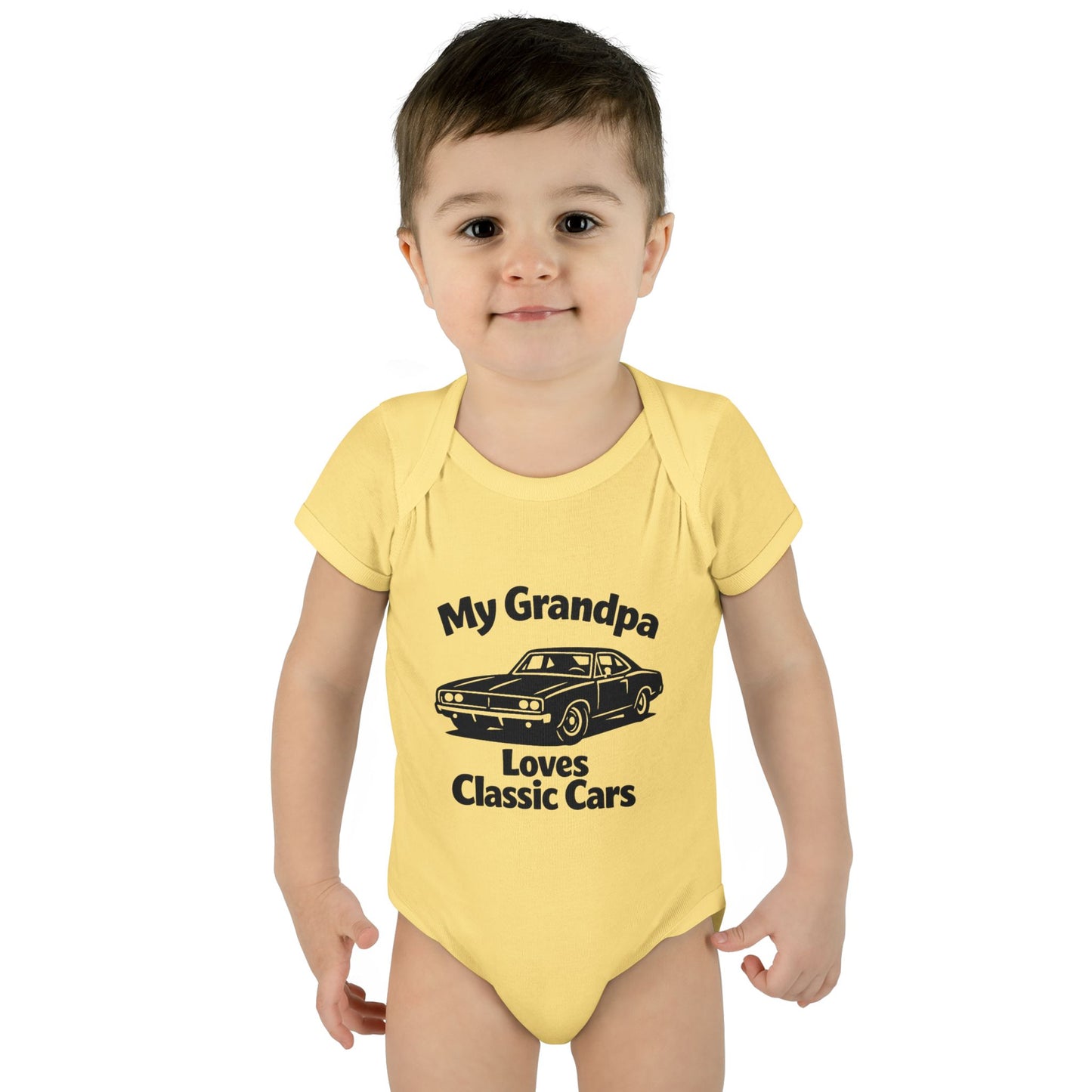 Funny Car Baby Onesie | Classic Car | Grandpa Car Lover Gift | 1968 Dodge Charger | Grandpa Likes Cars