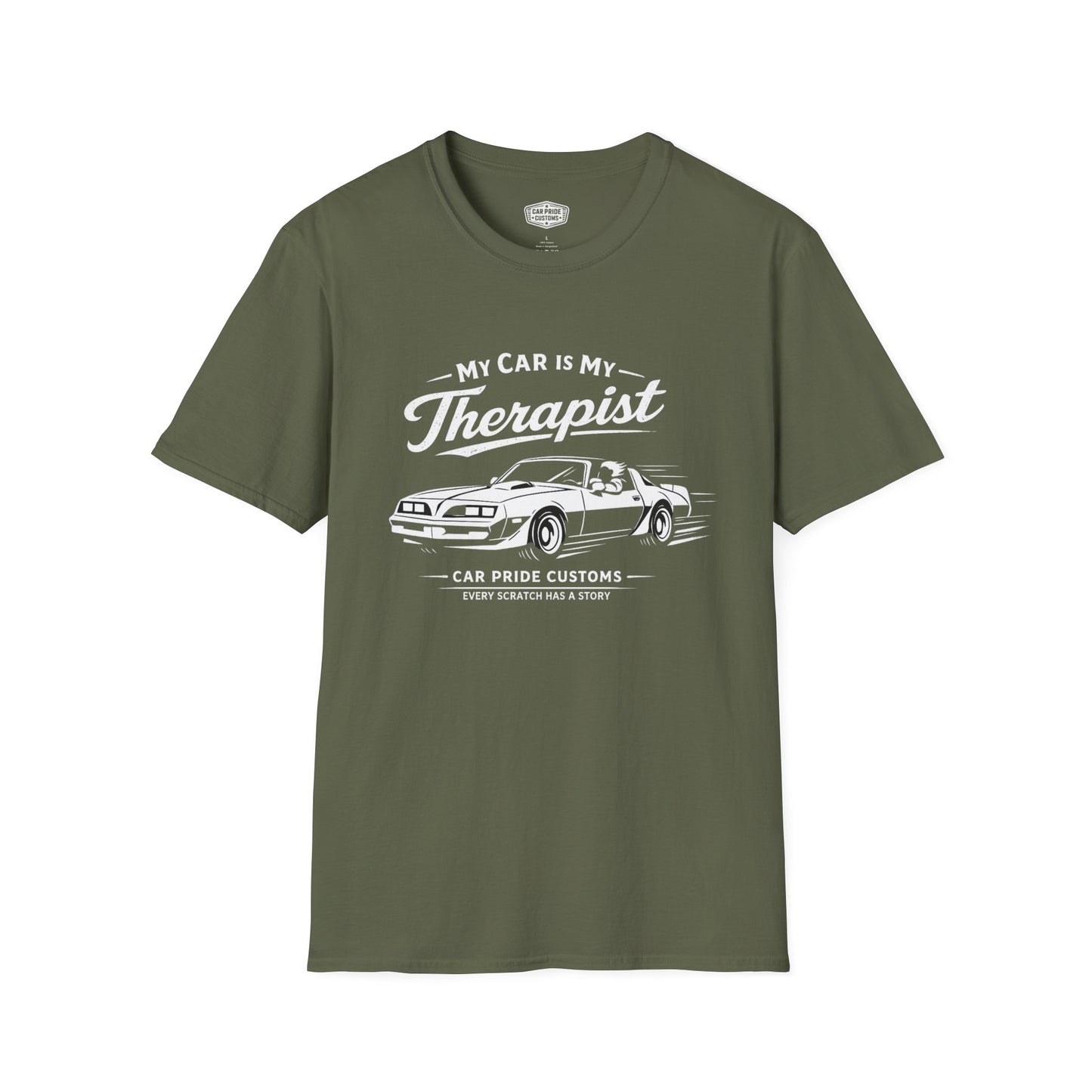 My Car is My Therapist | 1979 Pontiac Trans Am T-Shirt | Funny Firebird Muscle Car Graphic Tee | Retro Pontiac Shirt