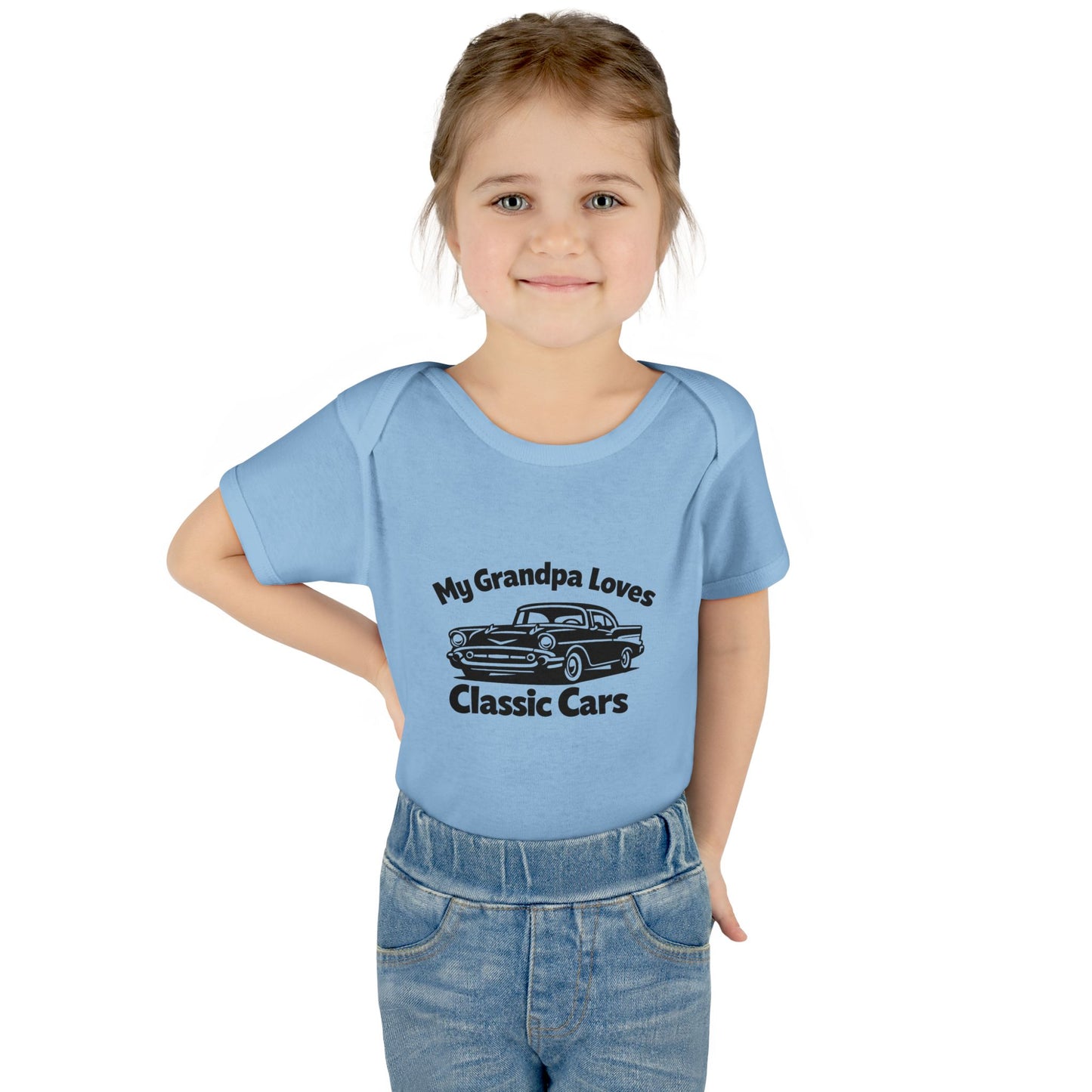 Funny Car Baby Onesie | Classic Car | Grandpa Car Lover Gift | 1957 Chevrolet Bel Air | Grandpa Likes Cars