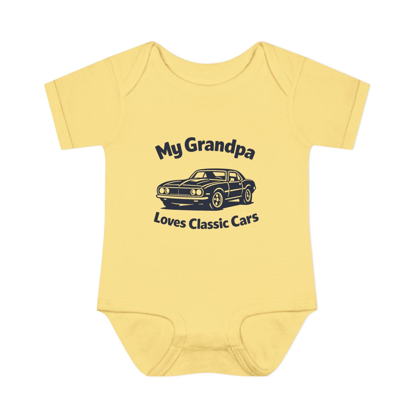 Funny Car Baby Onesie | Classic Car | Grandpa Car Lover Gift | 1968 Chevrolet Camaro | Grandpa Likes Cars