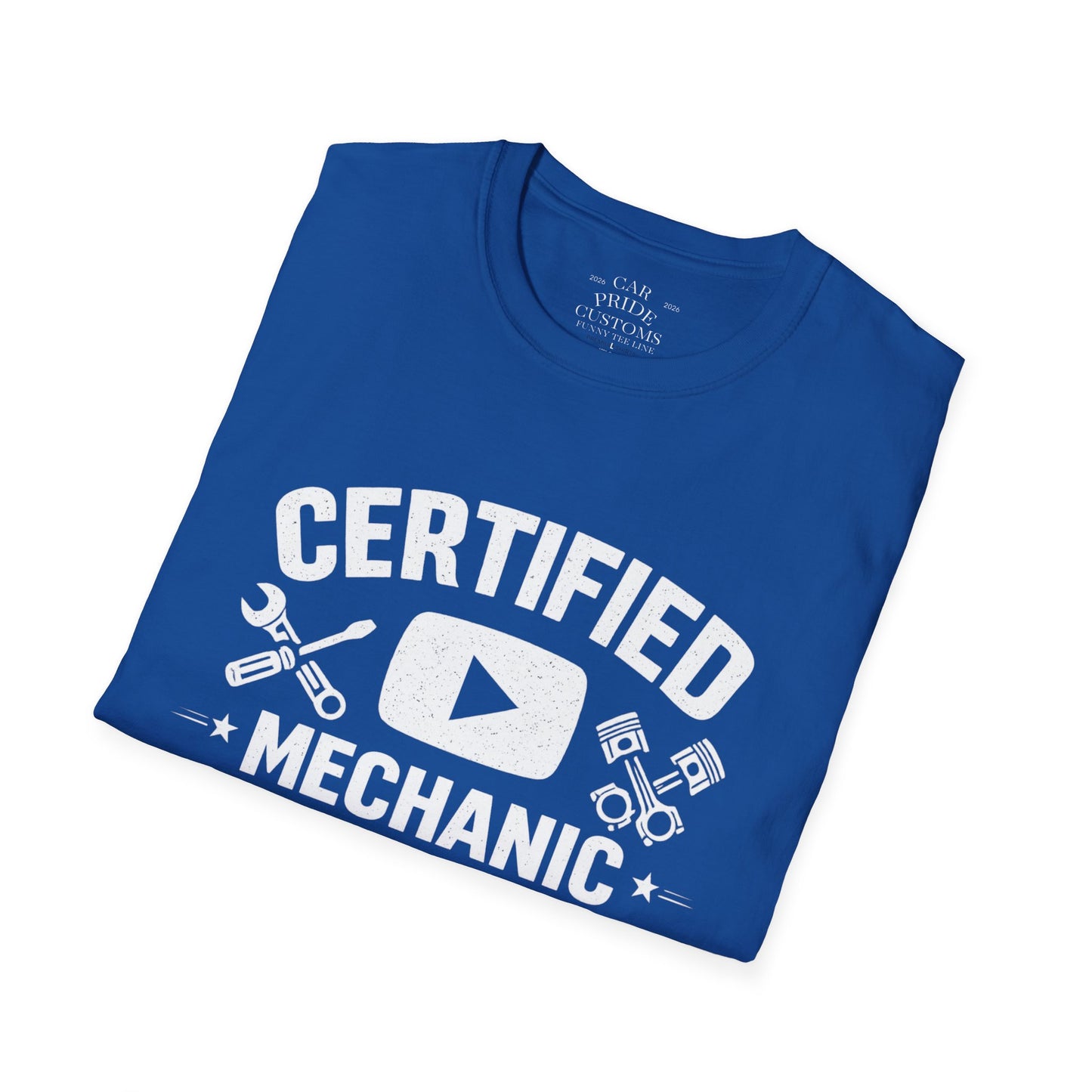 Certified Mechanic Simple | Funny Car Lover T-Shirt | Fathers Day Gift for Dad | YouTube | Car Lover Gift