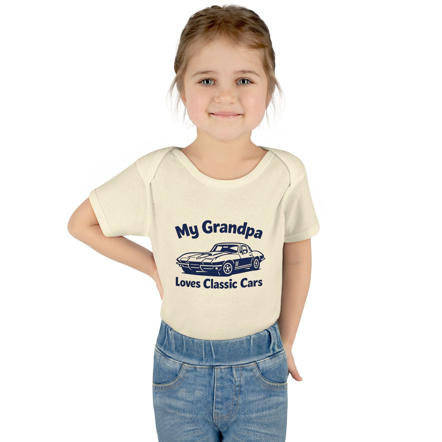 Funny Car Baby Onesie | Classic Car | Grandpa Car Lover Gift | 1967 Chevrolet Corvette | Grandpa Likes Cars
