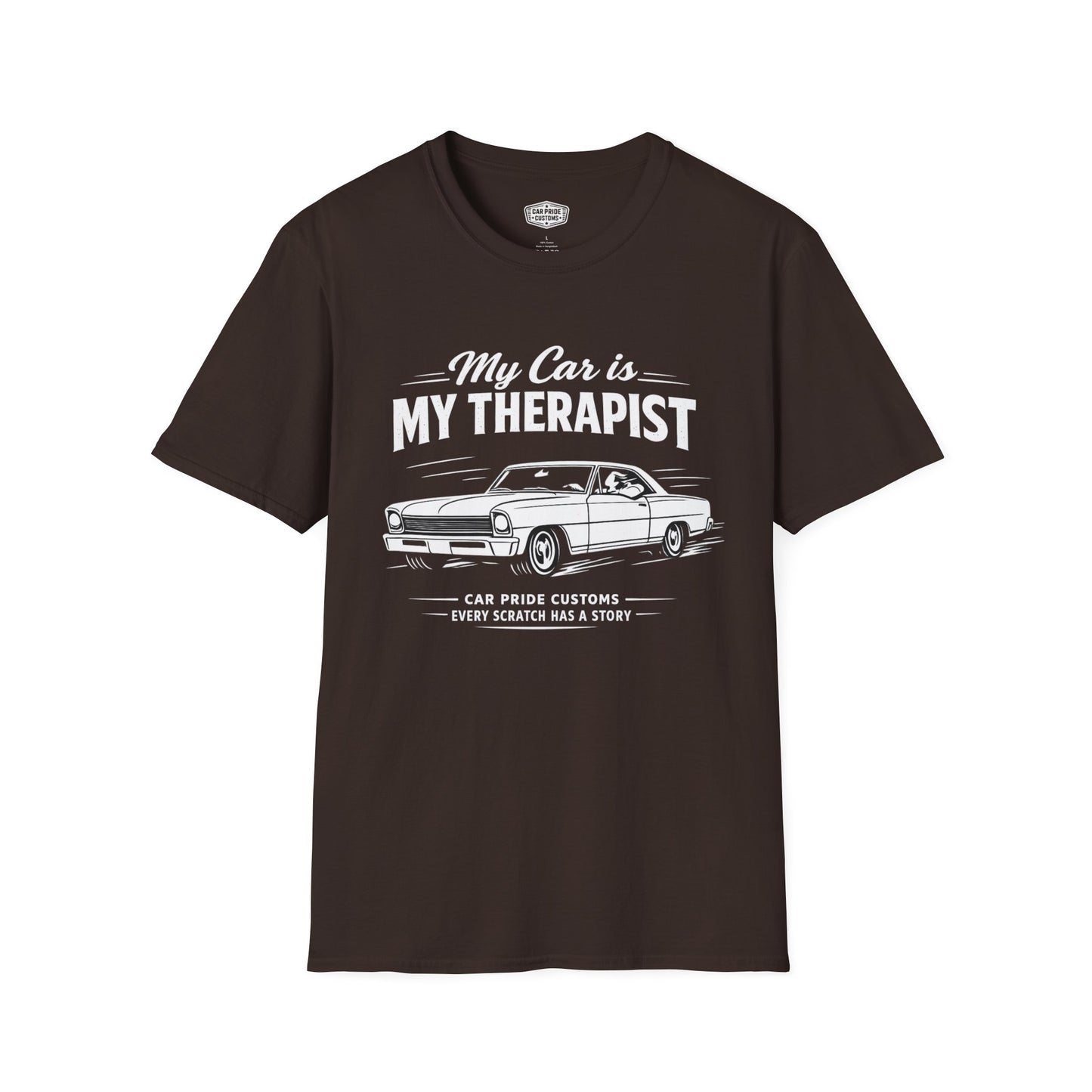 My Car is My Therapist | 1966 Chevy Nova T-Shirt | Funny Classic Muscle | Car Graphic Tee | Chevrolet Shirt