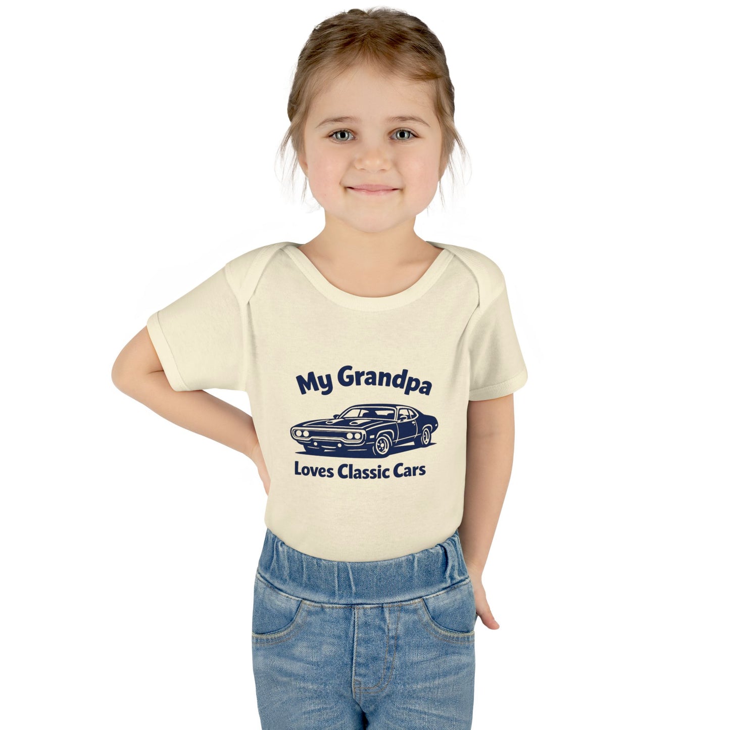 Funny Car Baby Onesie | Classic Car | Grandpa Car Lover Gift | 1971 Plymouth Road Runner | Grandpa Likes Cars