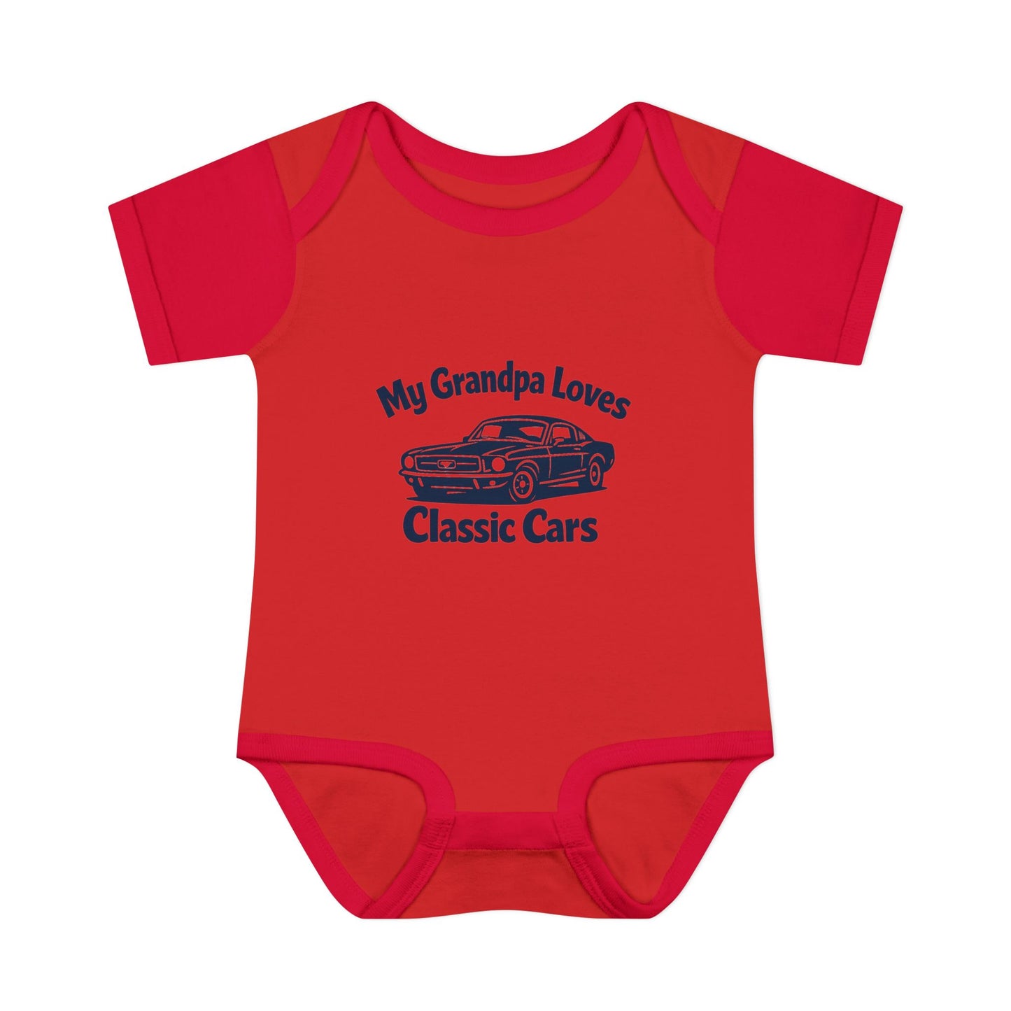 Funny Car Baby Onesie | Classic Car | Grandpa Car Lover Gift | 1968 Ford Mustang | Grandpa Likes Cars